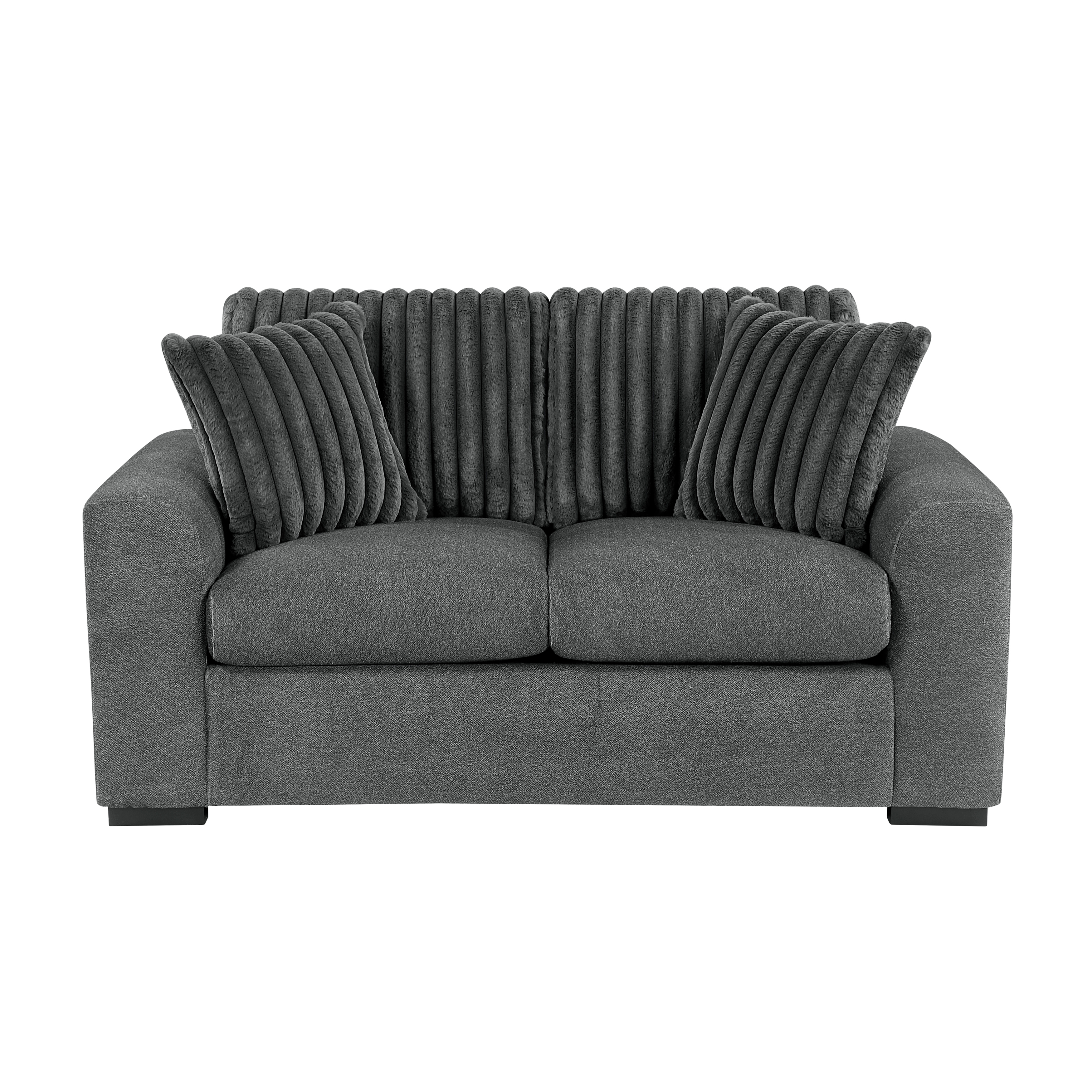 Home Elegance Athena Dark Gray Love Seat