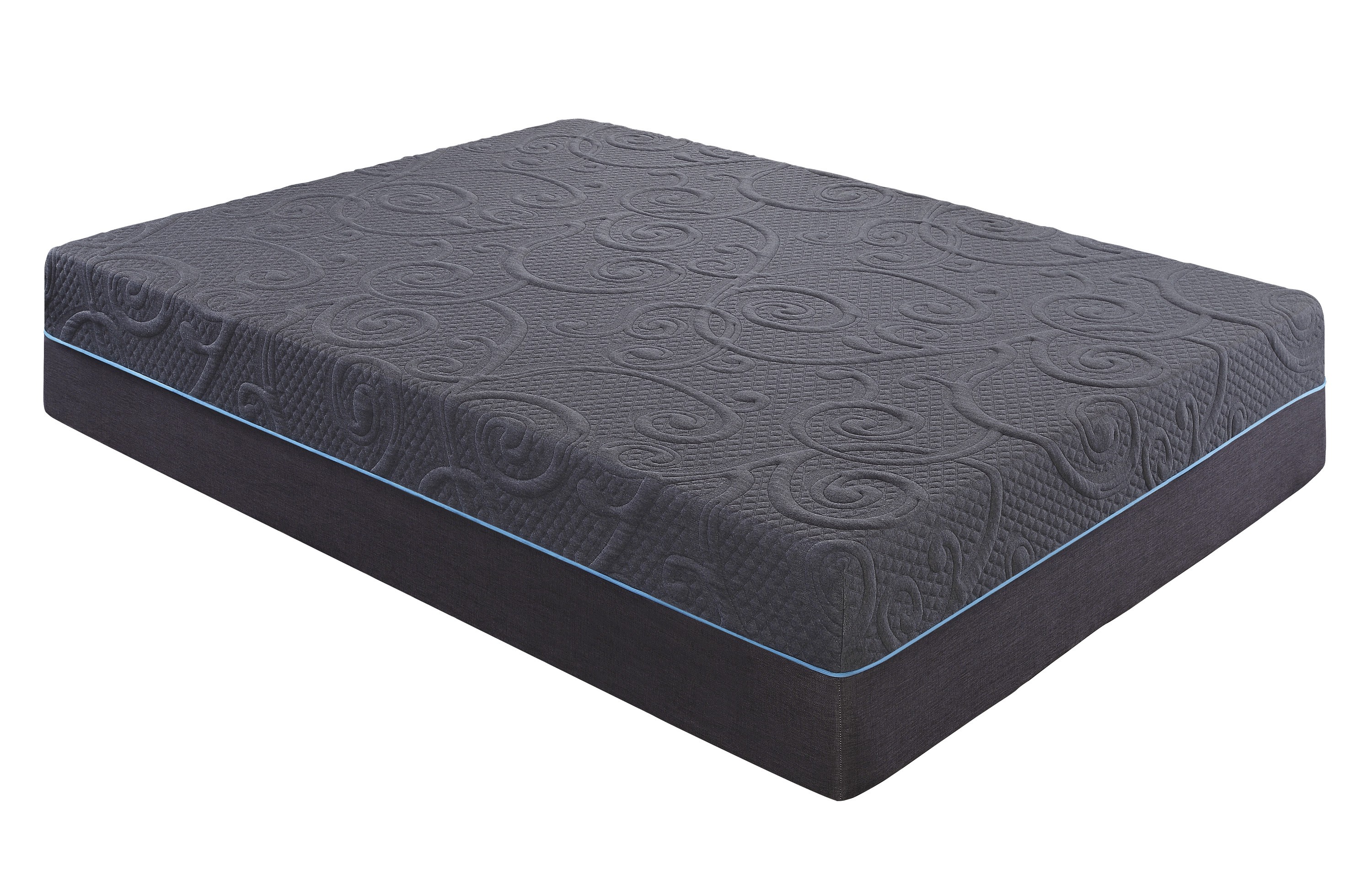 Home Elegance Mira Dark Gray 14 Inch King Gel Infused Memory Foam Hybrid Ma...