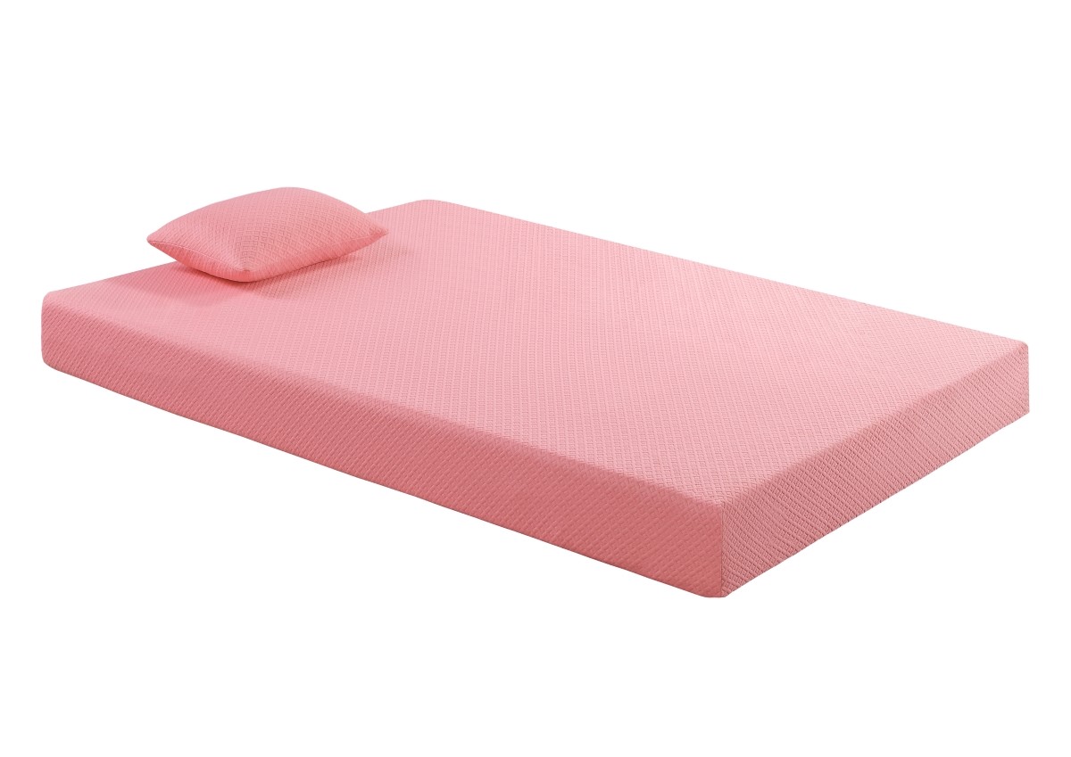 Home Elegance Leo Pink 7 Inch Full Gel Infused Memory Foam Mattress Set