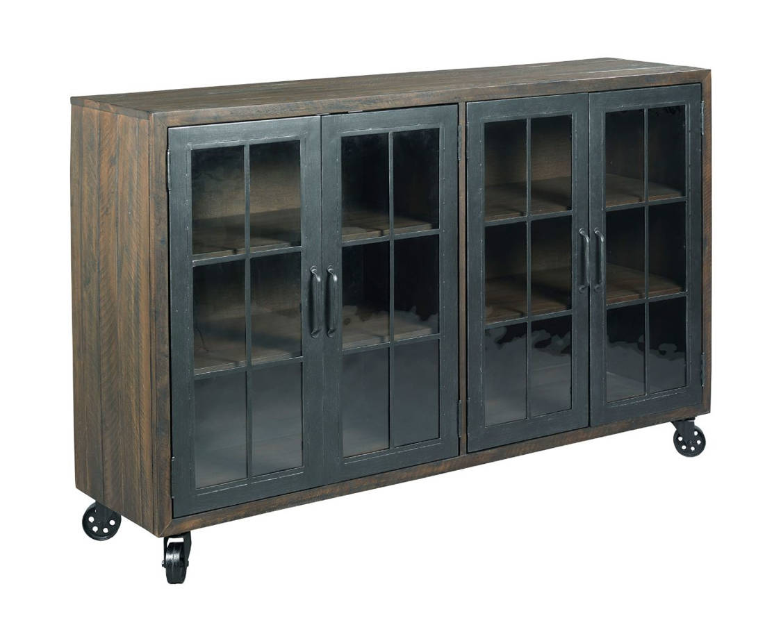Hammary Hidden Treasures Dark Stain Trolley Door Cabinet