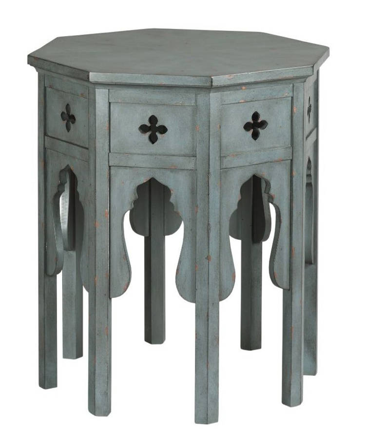 Hammary Hidden Treasures Rustic Gray Hexagon End Table