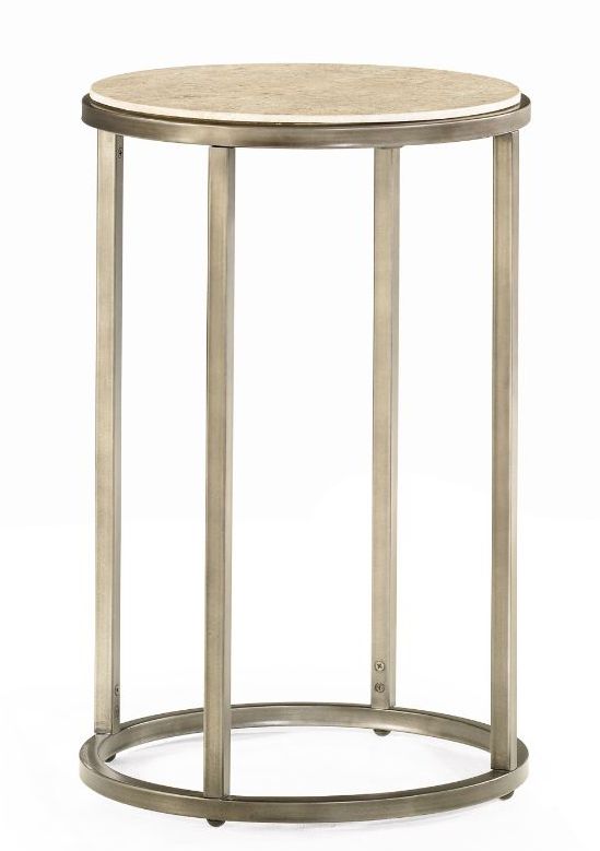 Hammary Modern Basics Natural Travertine Marble Round End Table