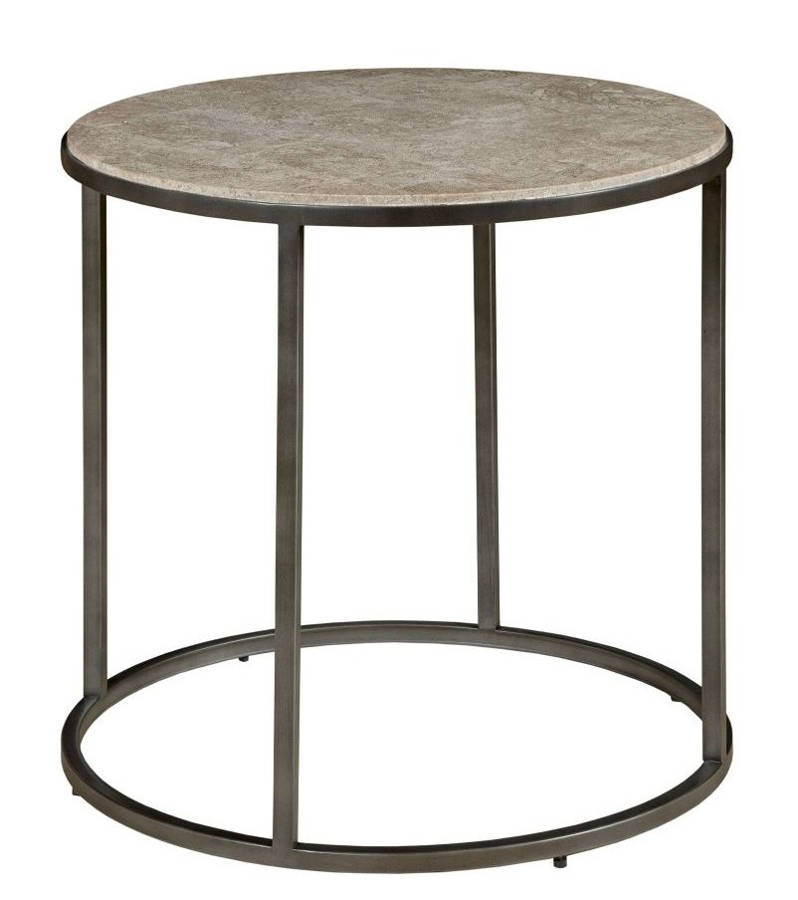 Hammary Modern Basics Natural Travertine Round End Table