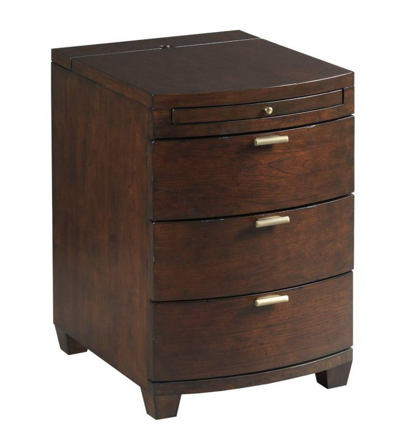 Hammary Chairsides Dark Stain Espresso Bowfront Chairside