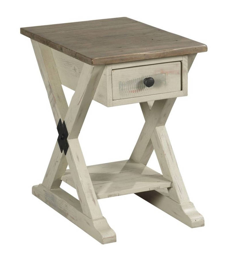 Hammary Reclamation Place Willow Sundried Natural Trestle Chairside Table