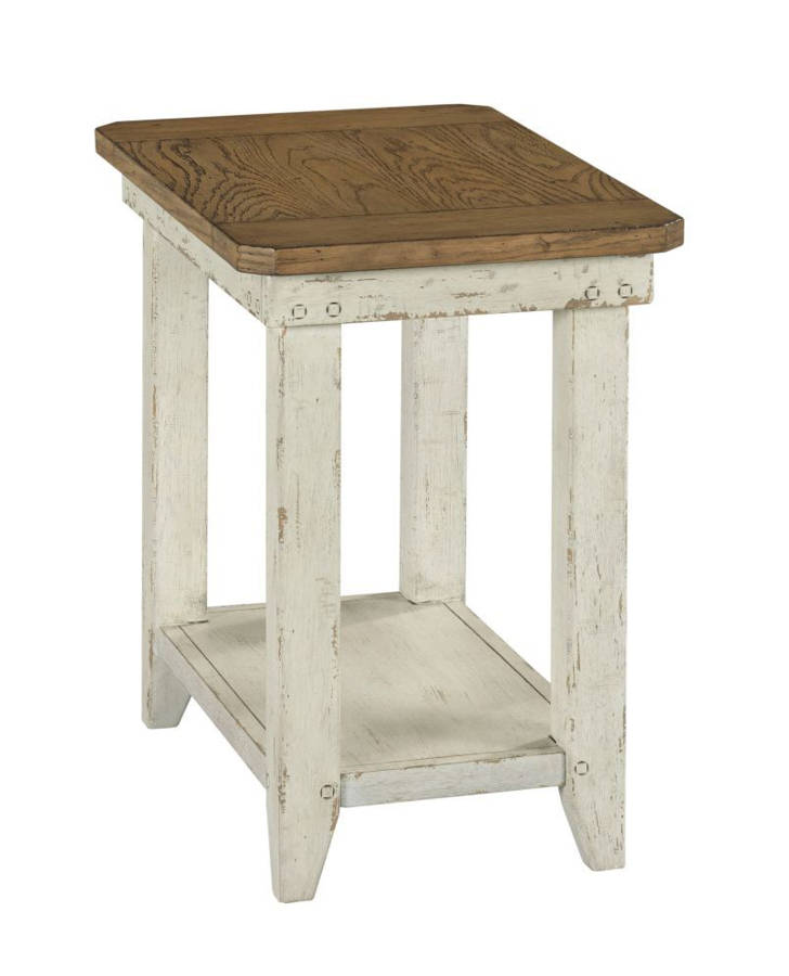 Hammary Chambers Medium Brown Rustic Chalk White Chairside Table