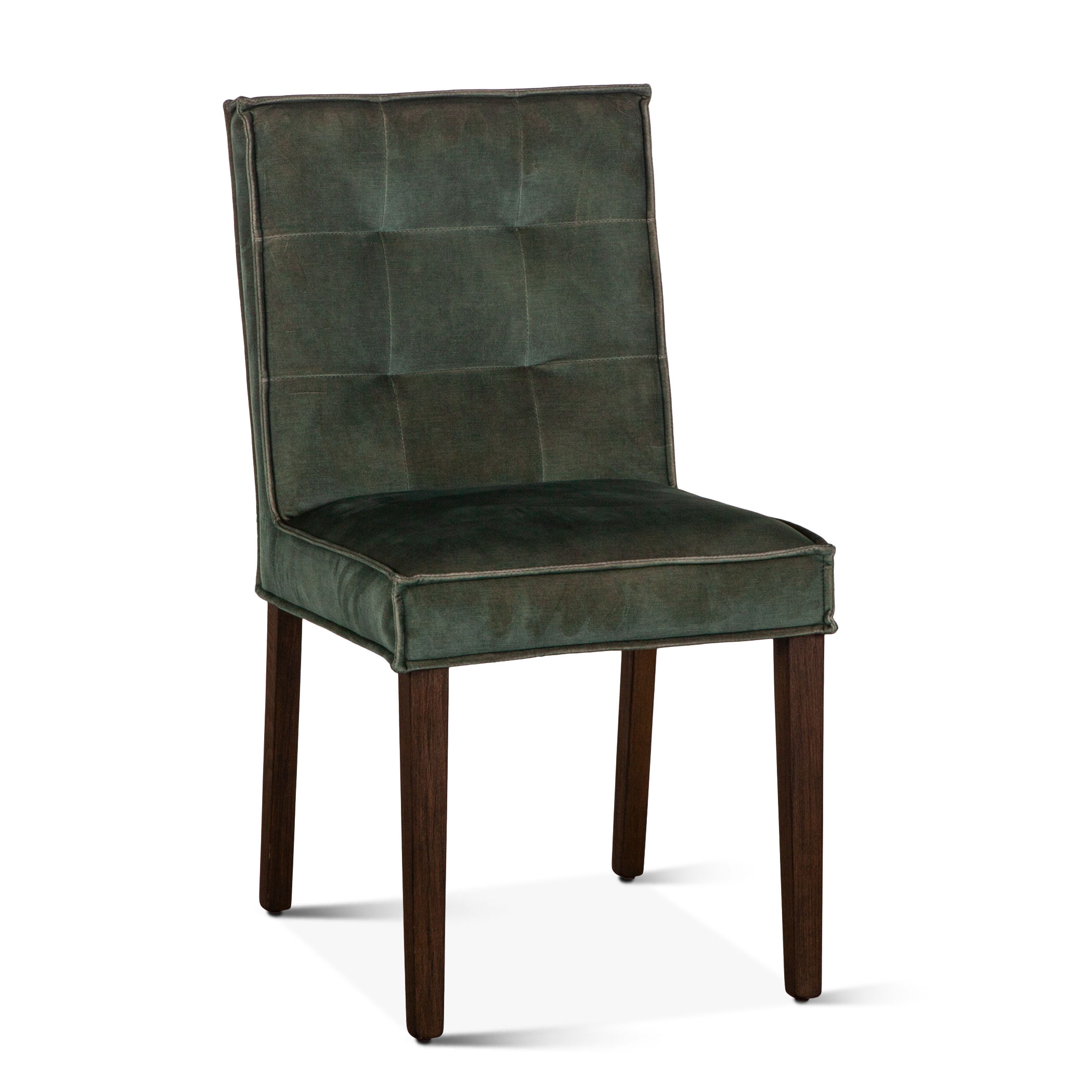 World Interiors Avery Dark Green Velvet Dining Chair with Dark Legs