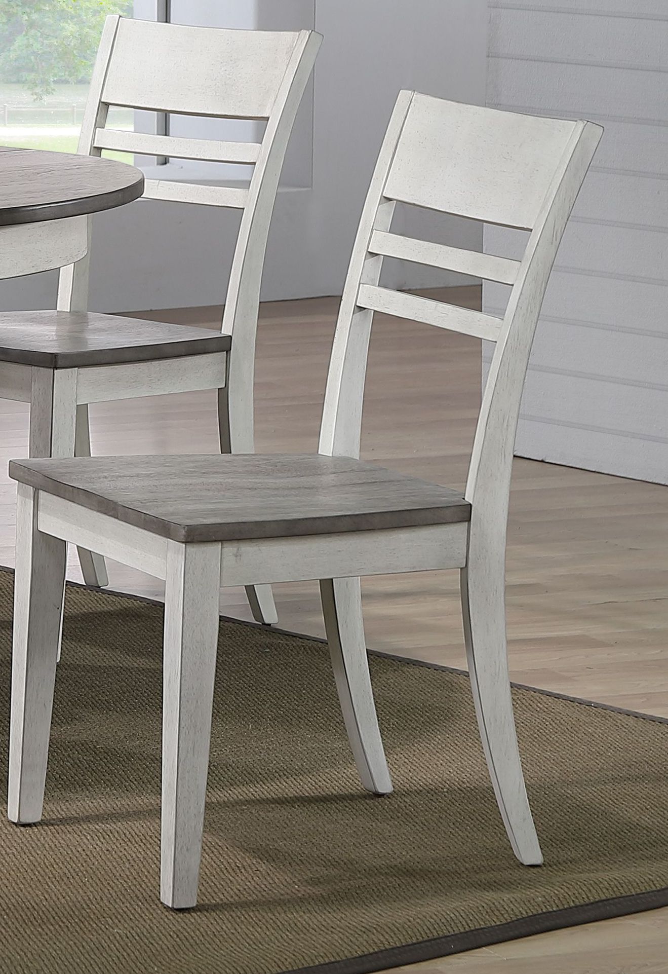 2 Iconic Furniture Ash Stormy White Dining Side Chairs