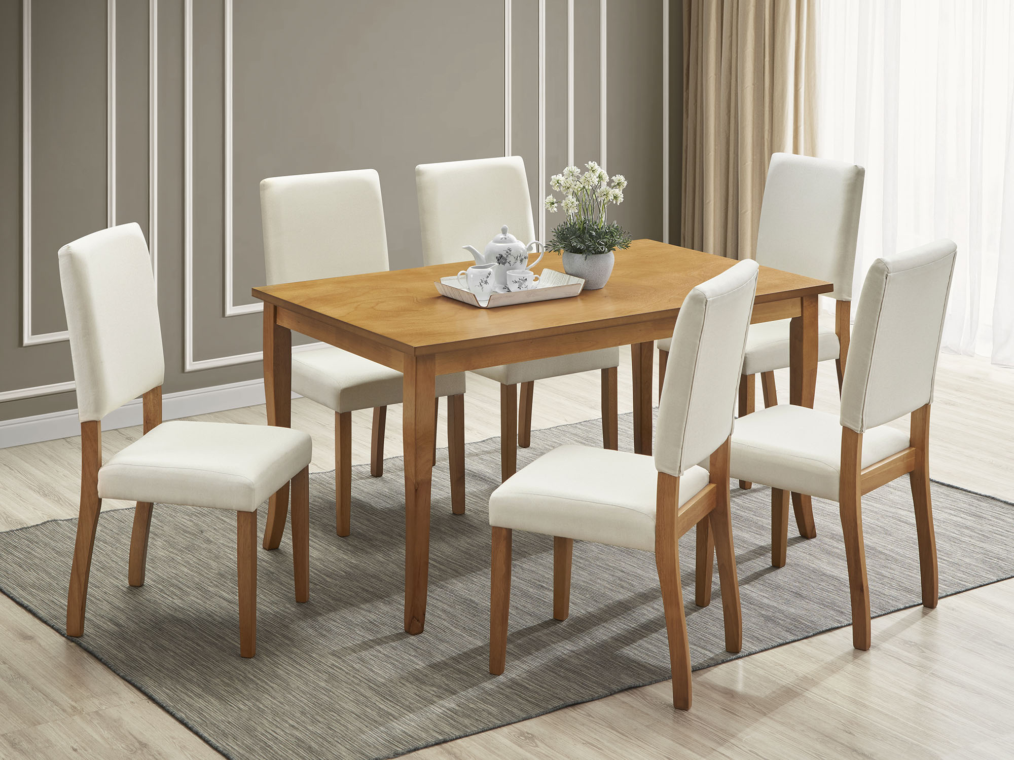 Iconic Furniture White Lulu 7pc Dining Set