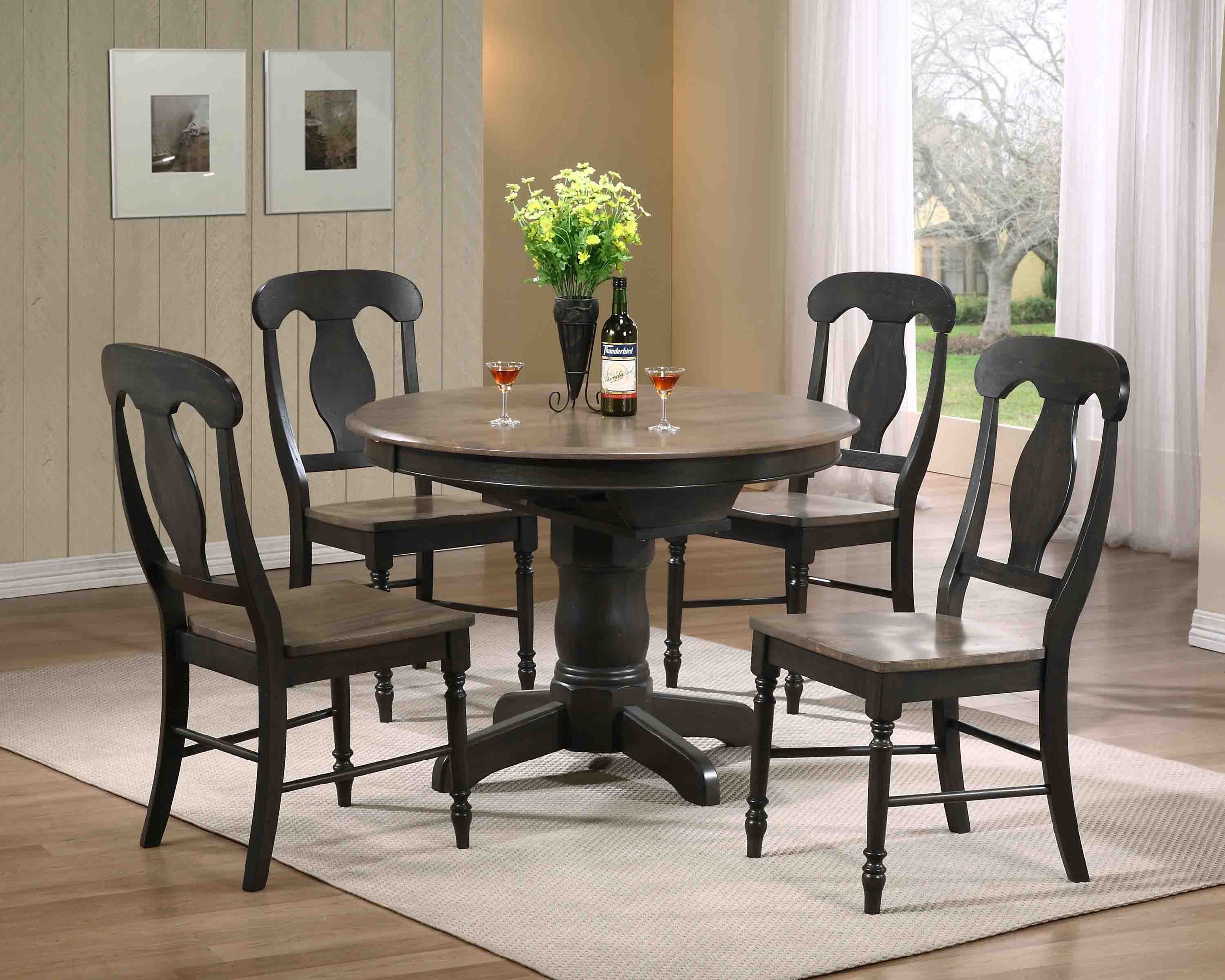Iconic Furniture Antique Grey Blackstone Round 5pc Dining Set