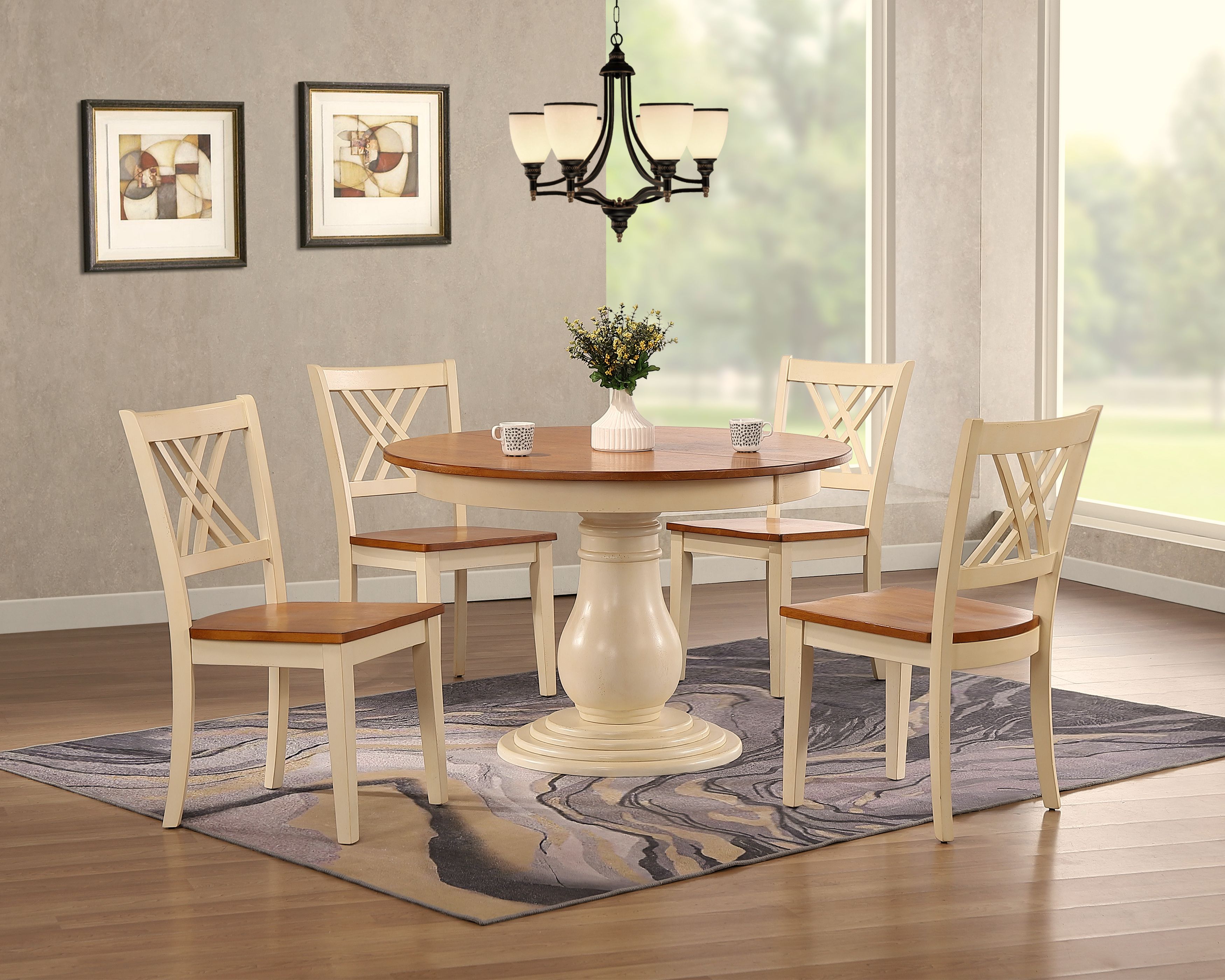 Iconic Furniture Caramel Biscotti Transitional 5pc Bella Dining Set