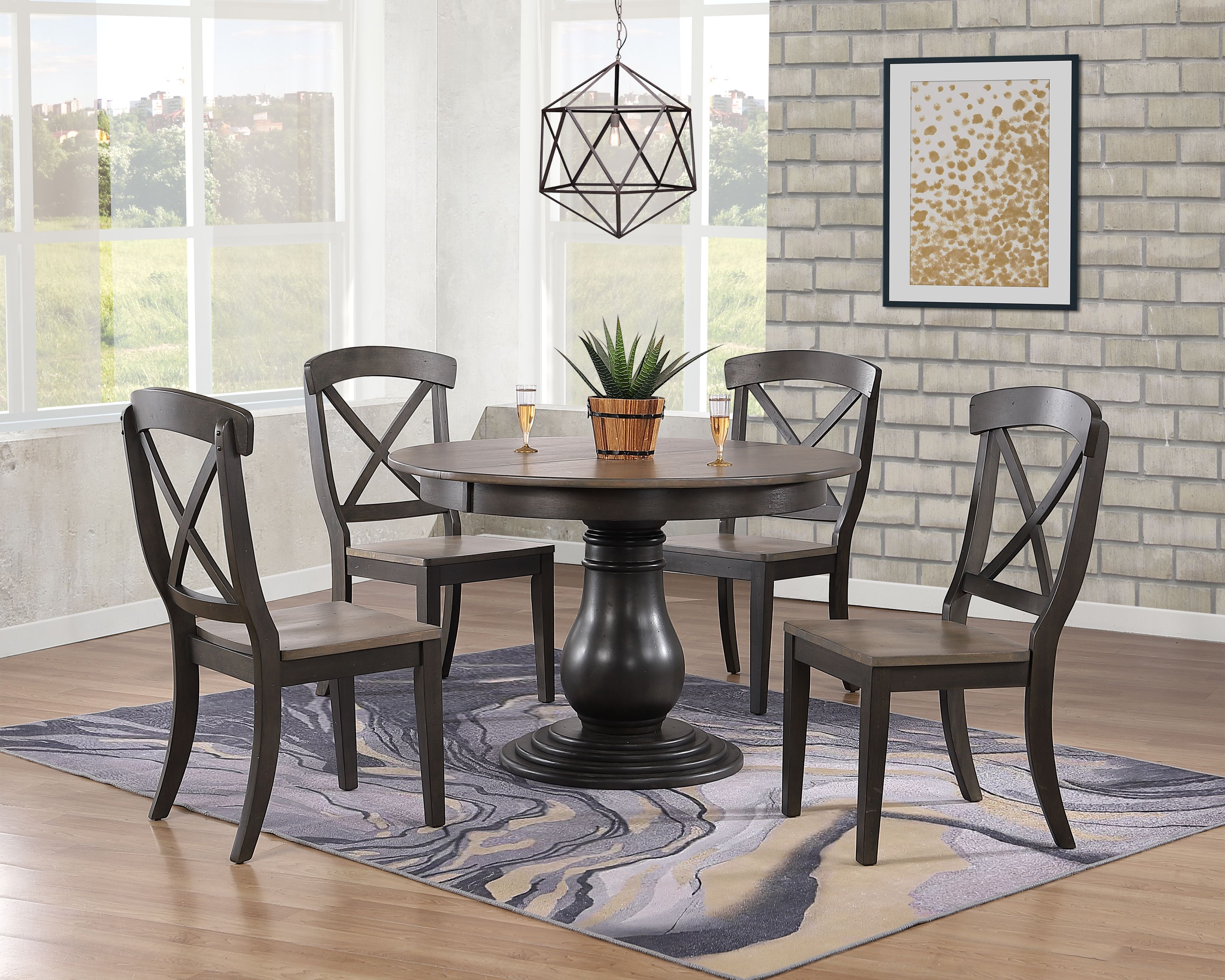 Iconic Furniture Grey Blackstone 5pc Bella Dining Set