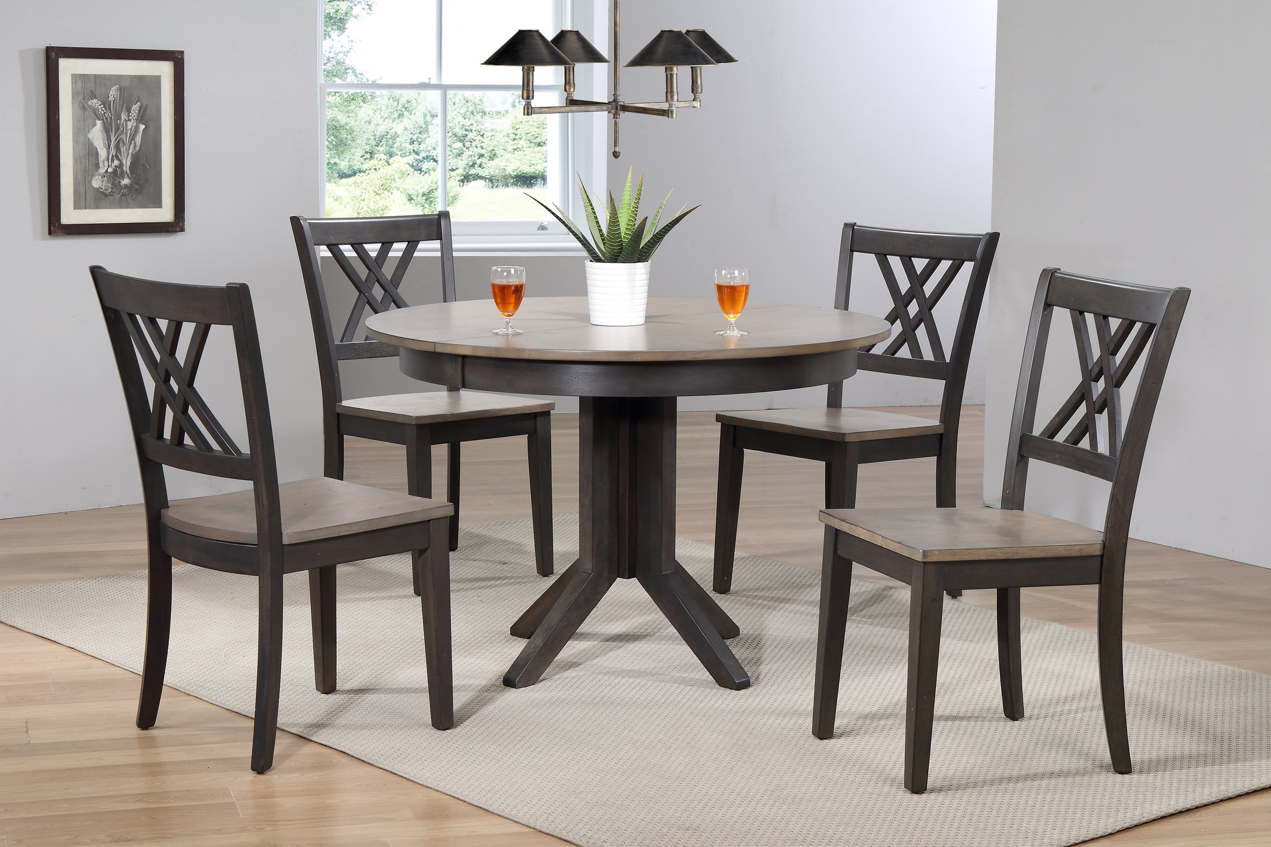 Iconic Furniture Antique Grey Blackstone 5pc Dining Set