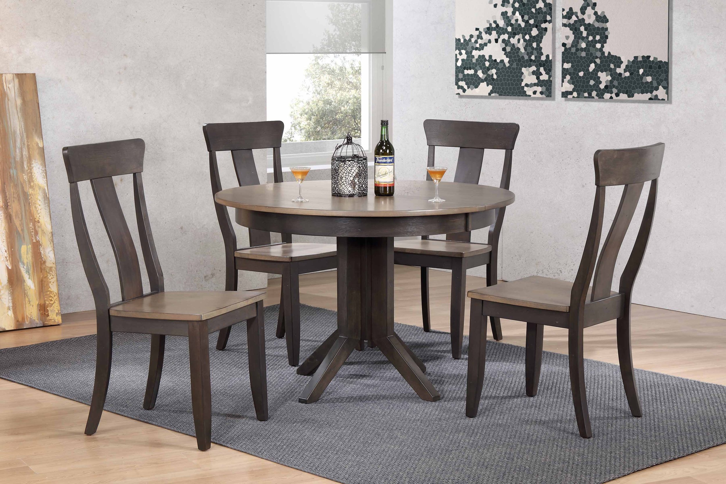 Iconic Furniture Grey Blackstone 5pc Panel Back Dining Set