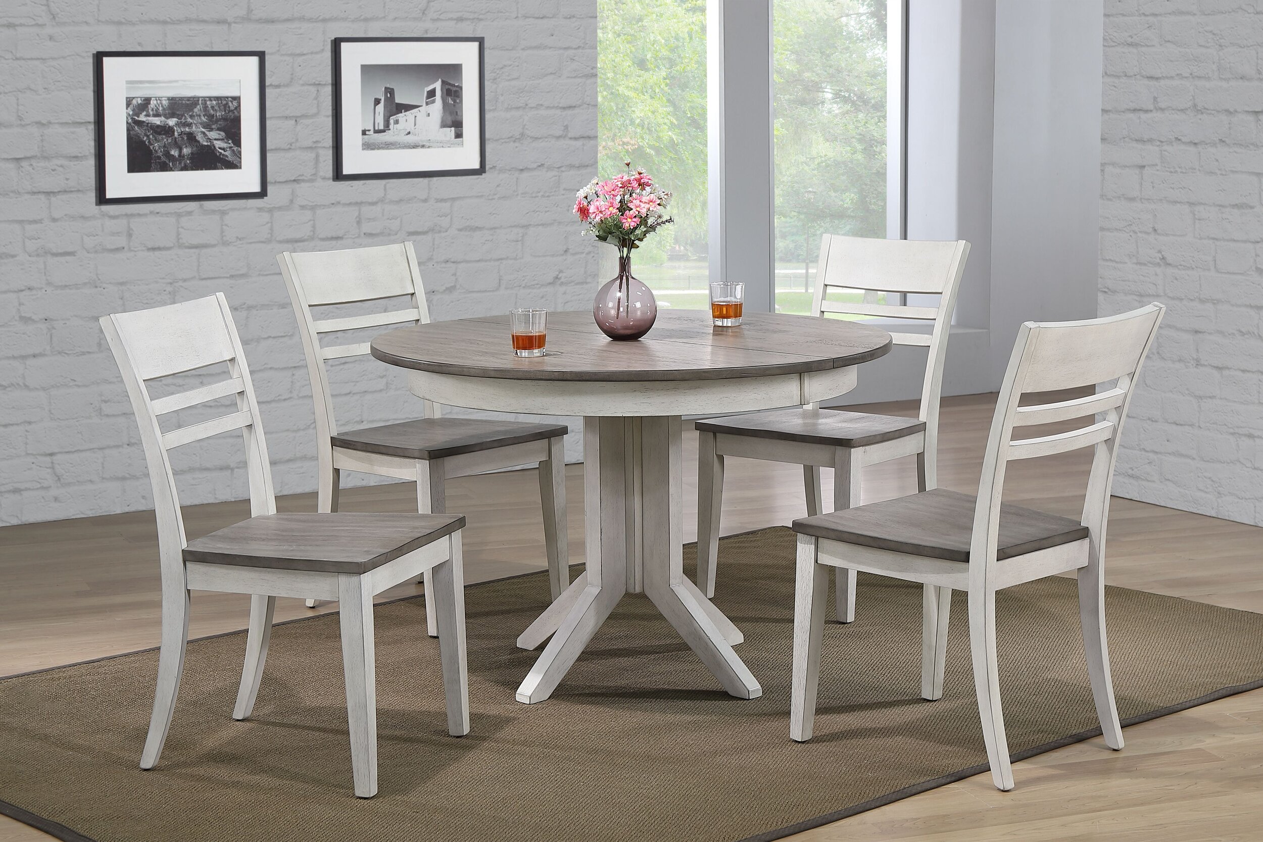 Iconic Furniture Ash Stormy White Contemporary 5pc Dining Set