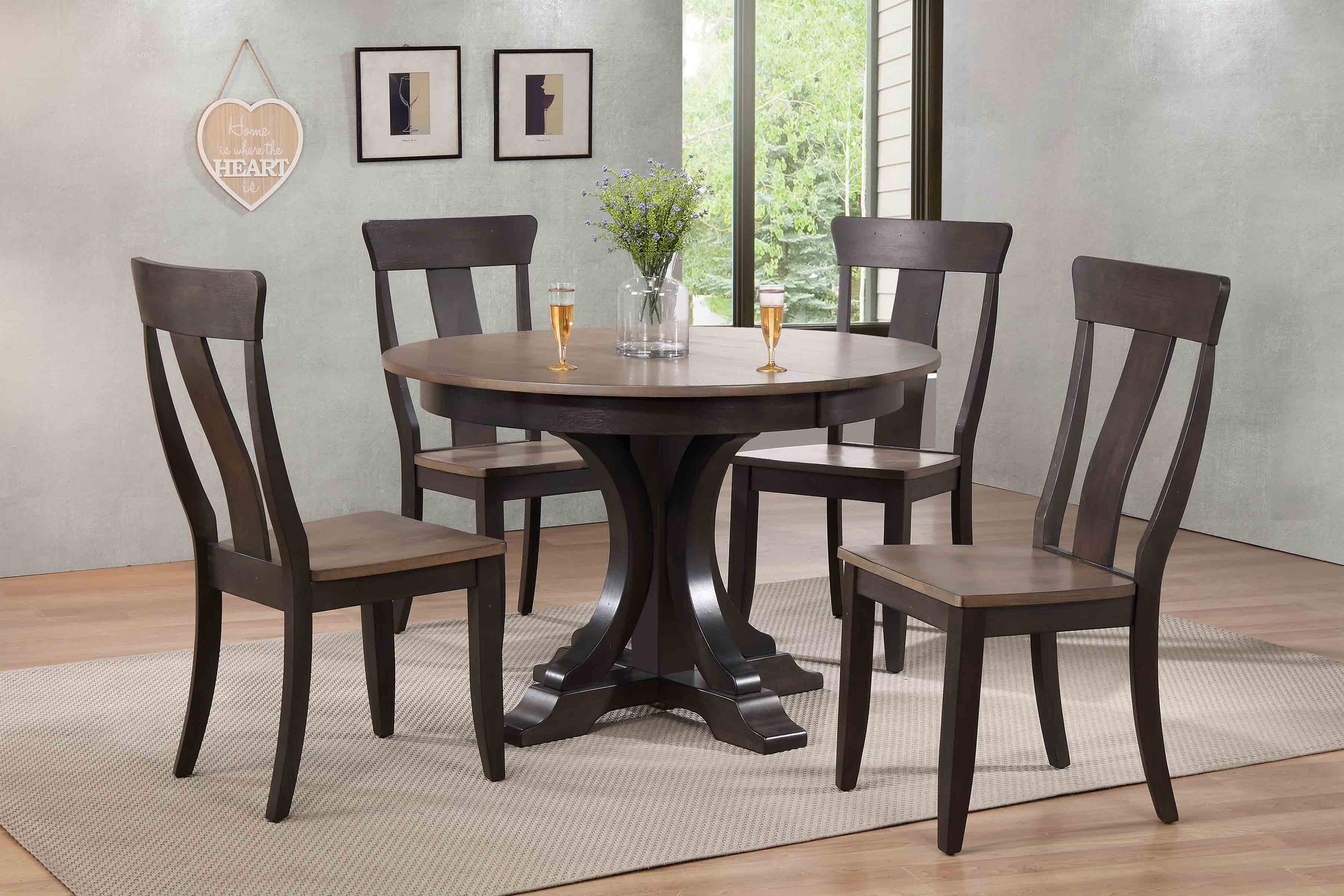 Iconic Furniture Grey Blackstone Panel Back 5pc Dining Set