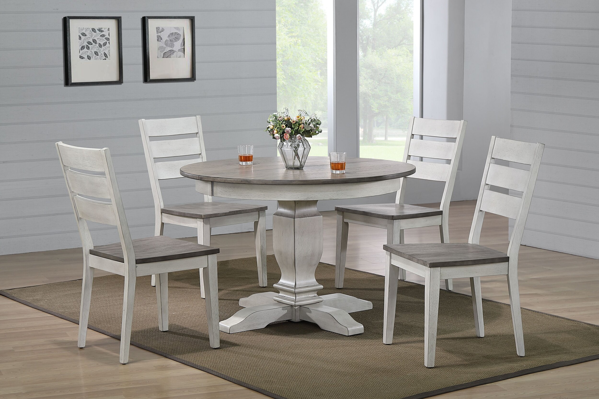 Iconic Furniture Ash Stormy White 5pc Dining Set