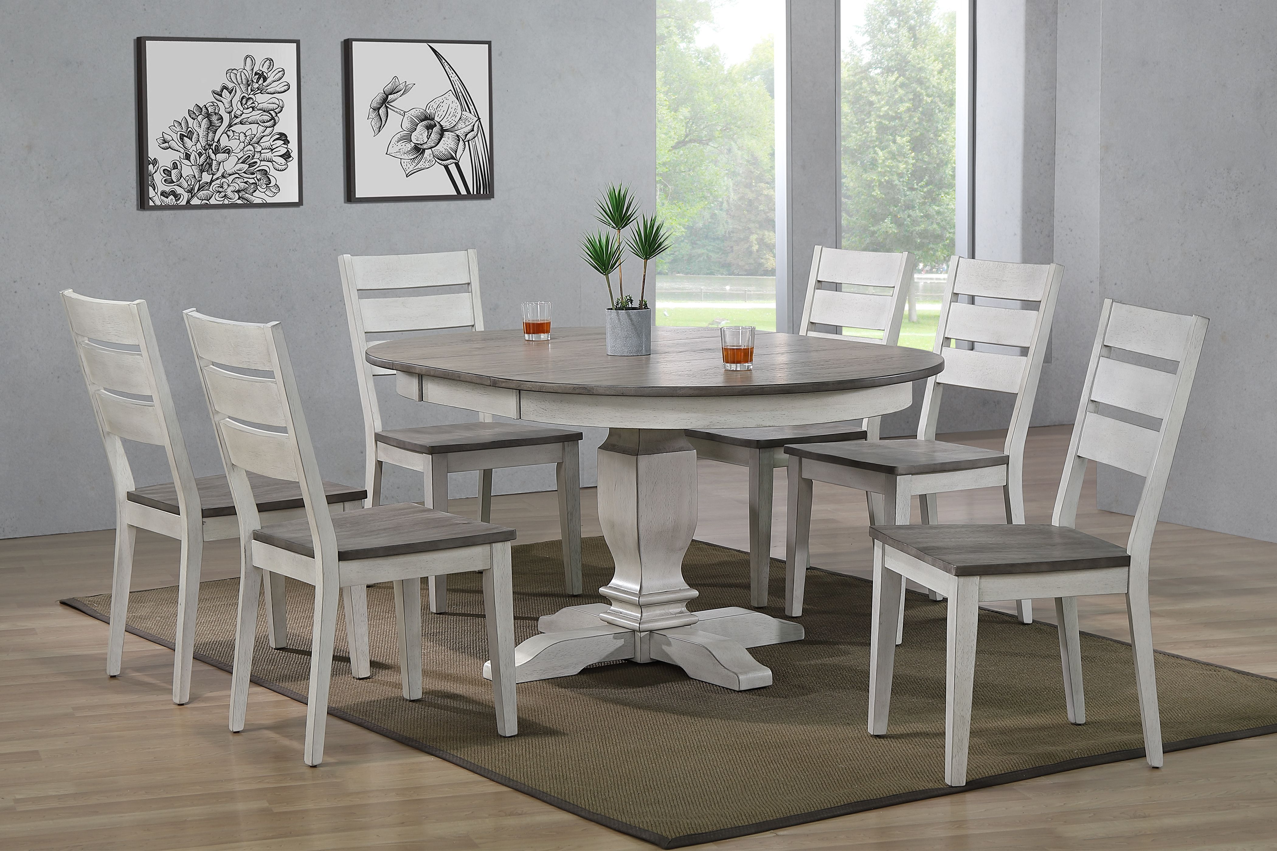 Iconic Furniture Ash Stormy White 7pc Dining Set