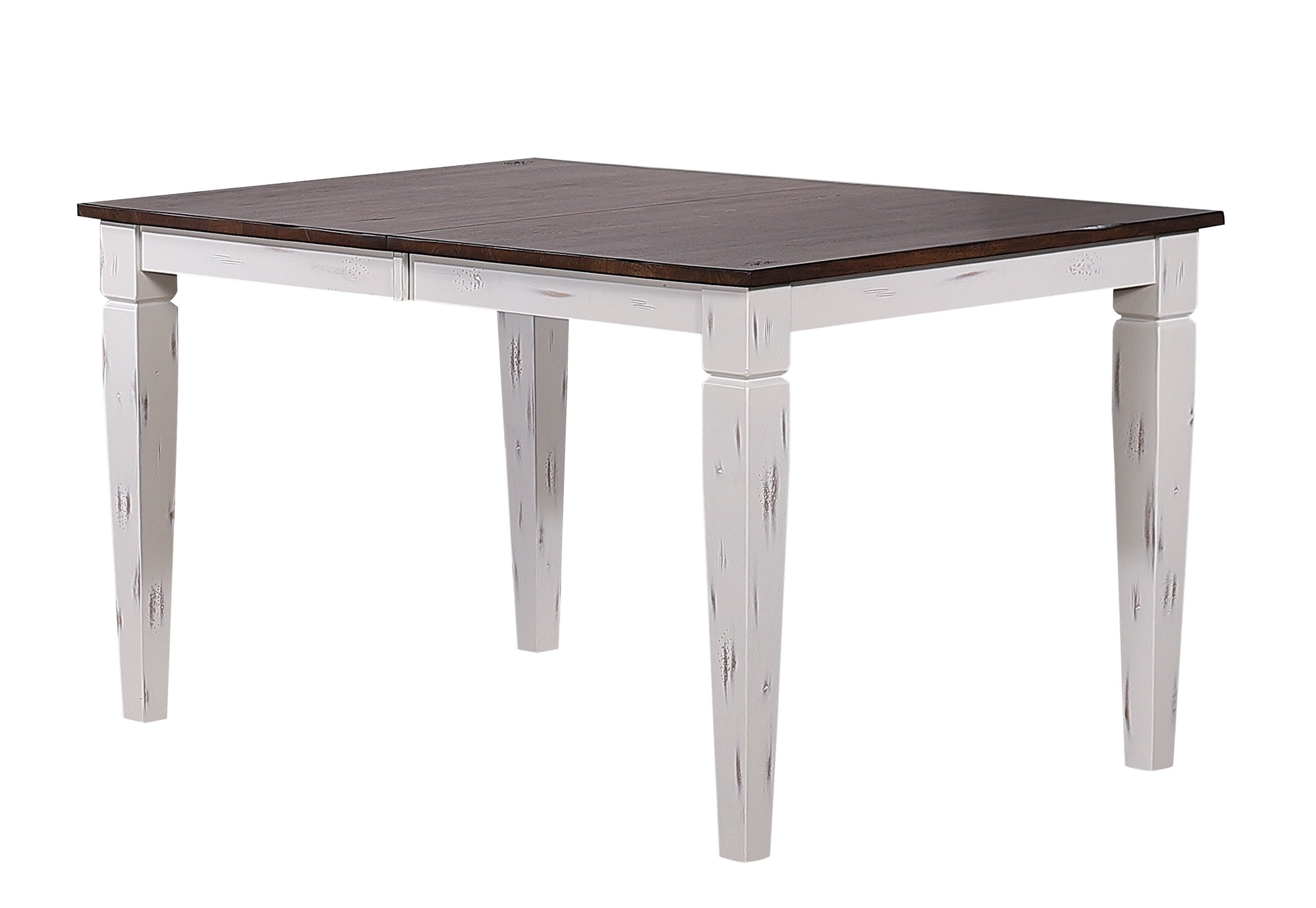 Iconic Furniture Distressed Cocoa Brown White Loft Dining Table