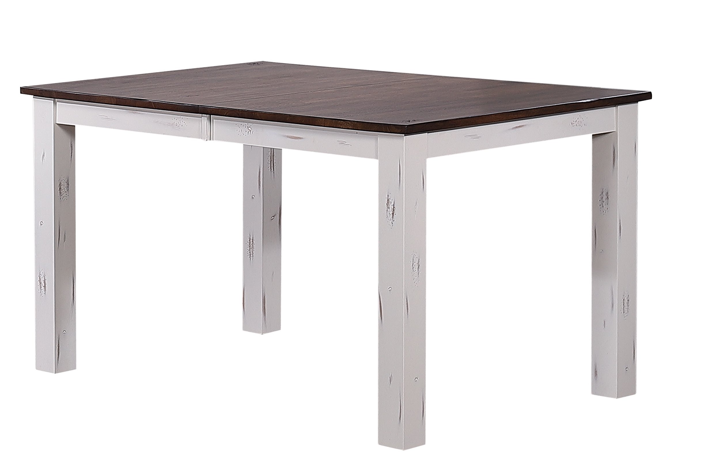 Iconic Furniture Distressed Brown White Rectangle Parsons Dining Table