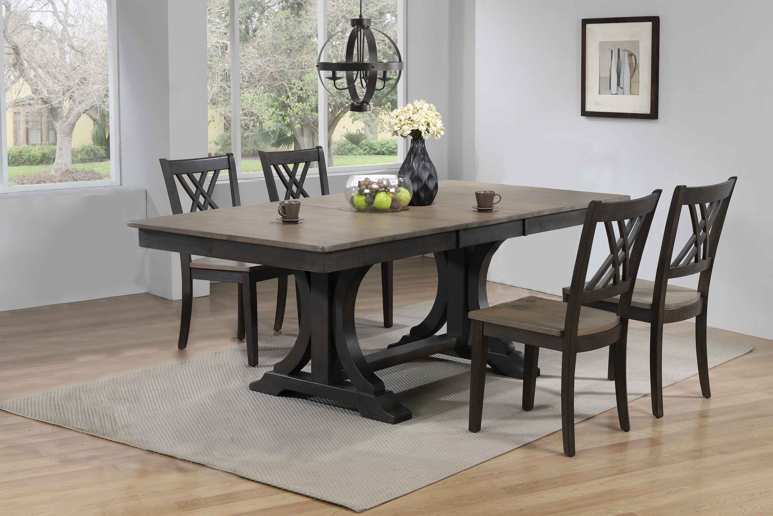 Iconic Furniture Grey Blackstone Pedestal 5pc Dining Set