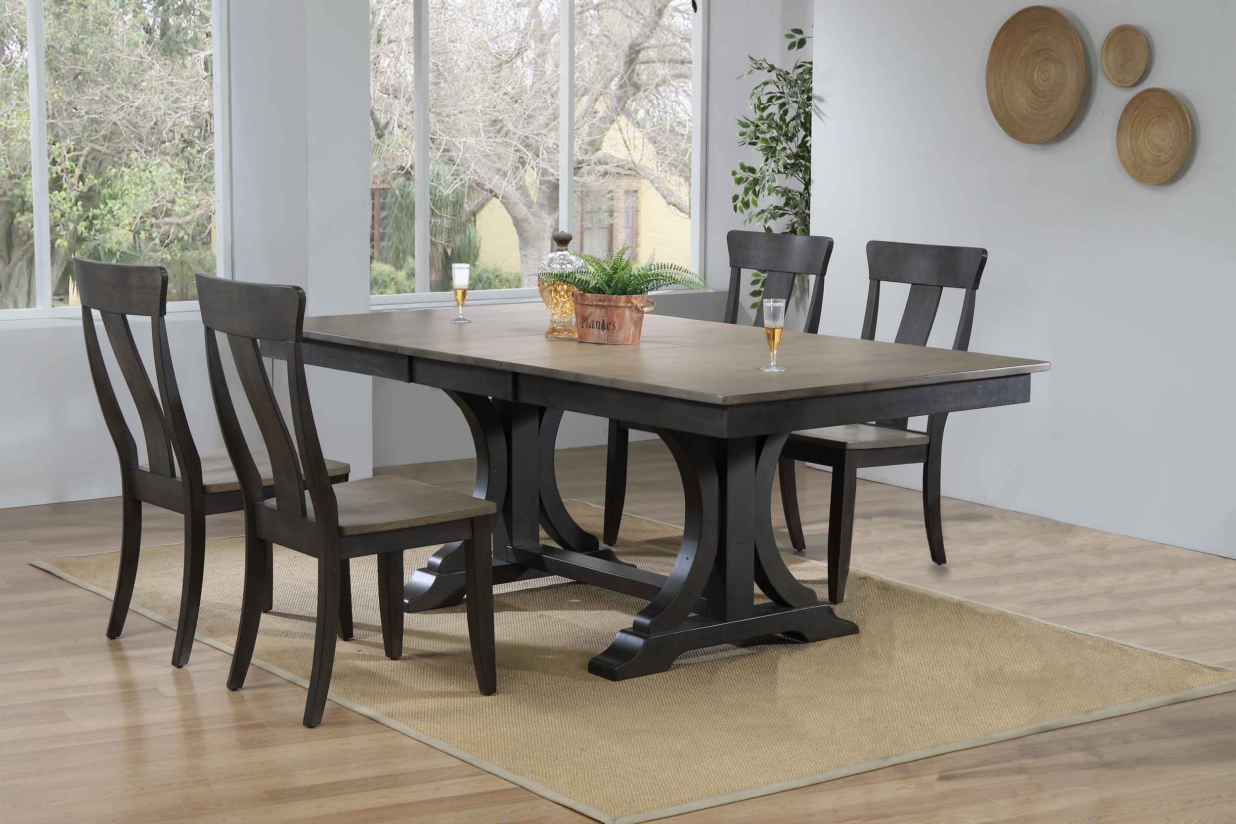 Iconic Furniture Blackstone Antique Grey Transitional 5pc Dining Set