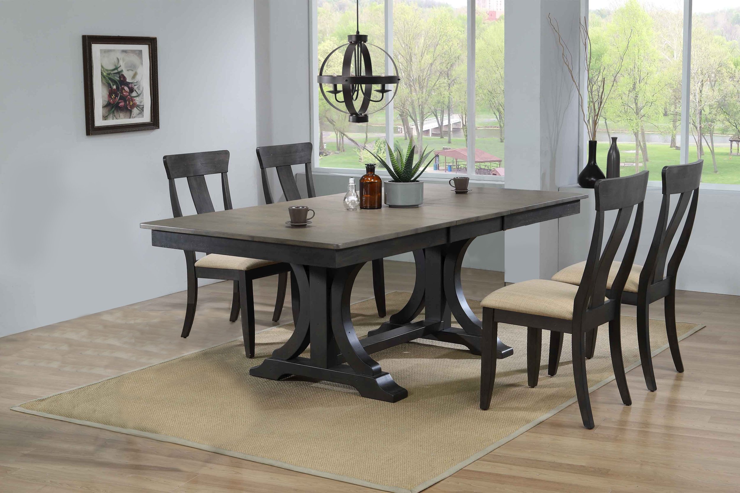 Iconic Furniture Grey Blackstone Upholstered 5pc Dining Set
