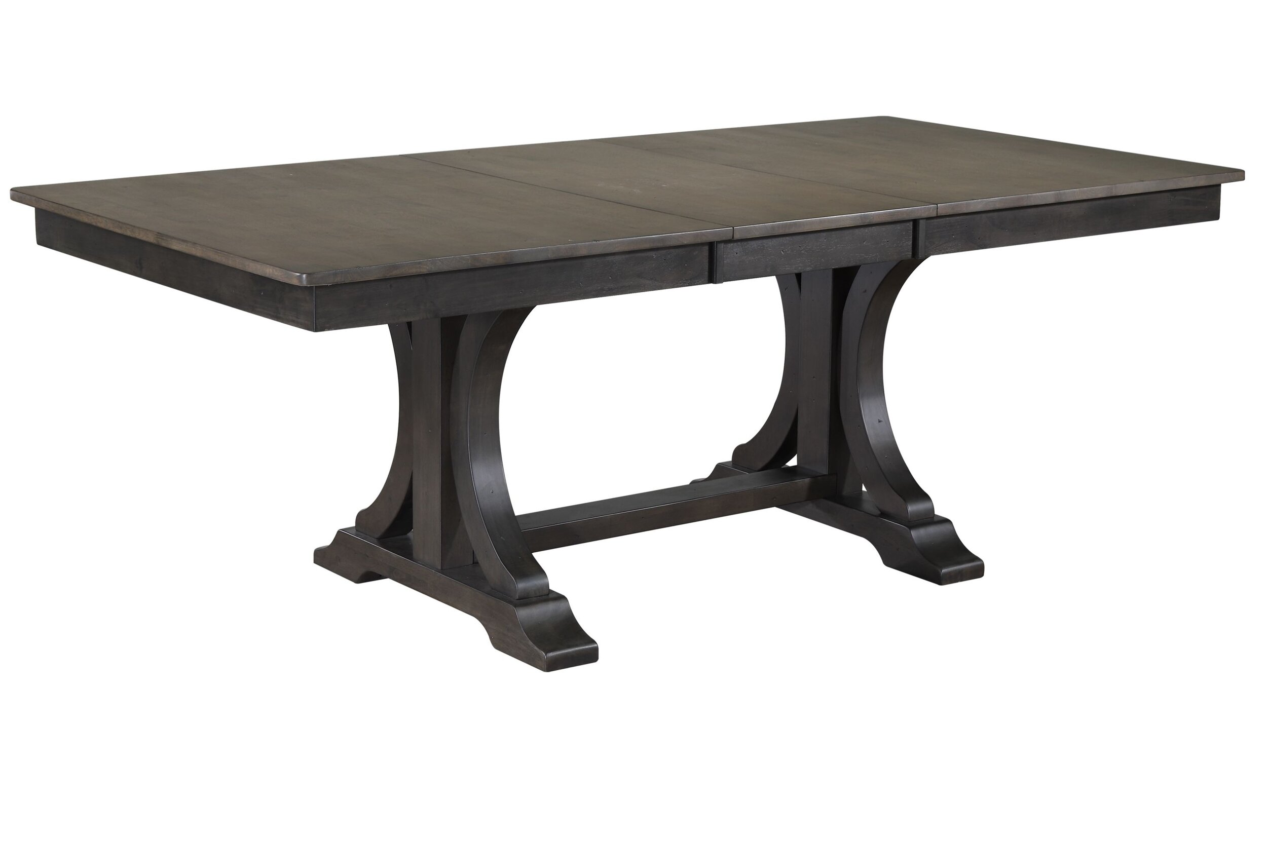 Iconic Furniture Distressed Cocoa Brown White Double Pedestal Table