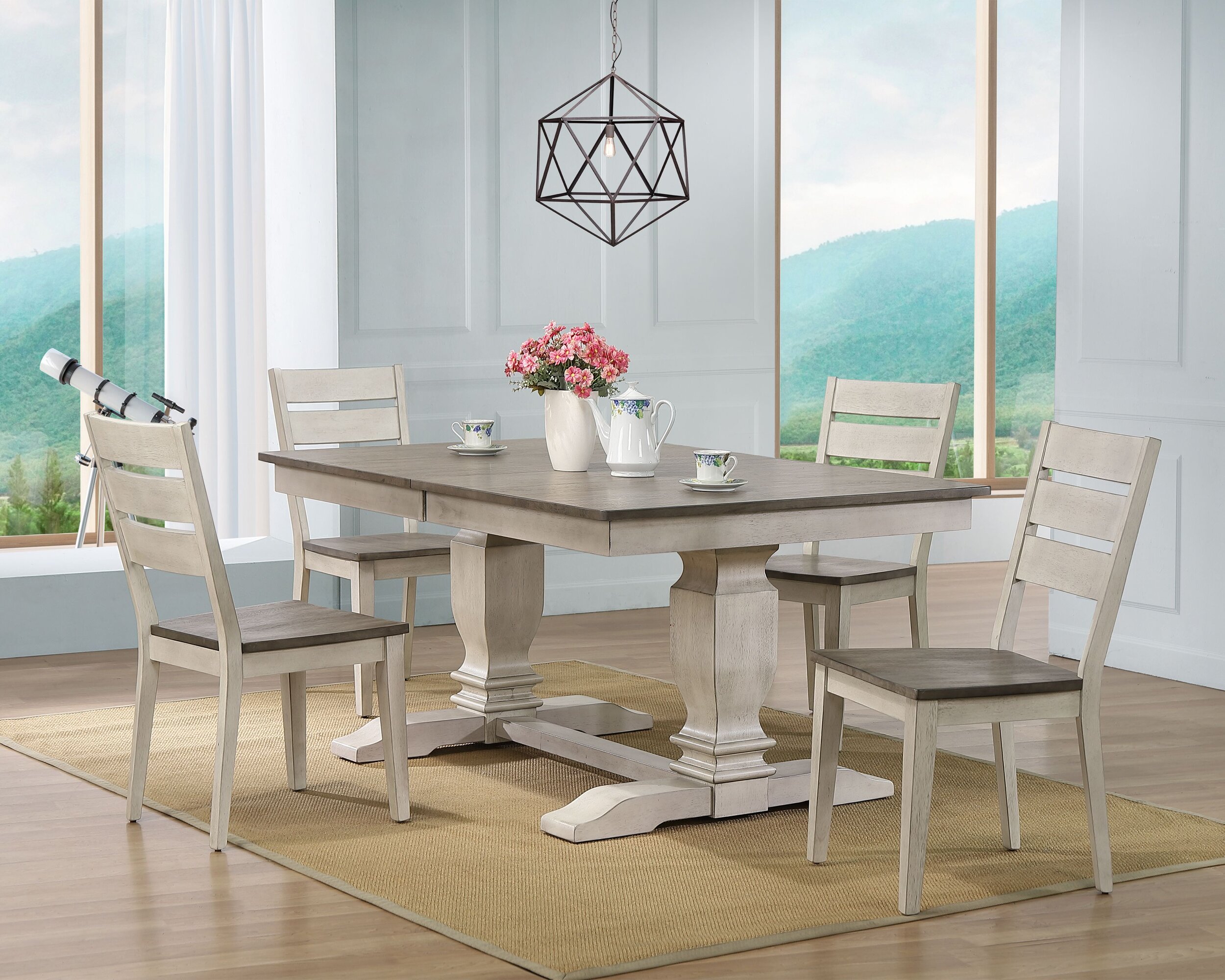 Iconic Furniture Grey Blackstone Transitional 5pc Dining Set