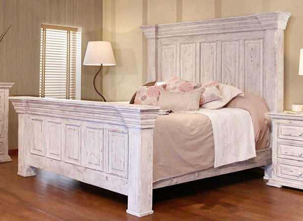 IFD Terra Distressed White Cal King Bed