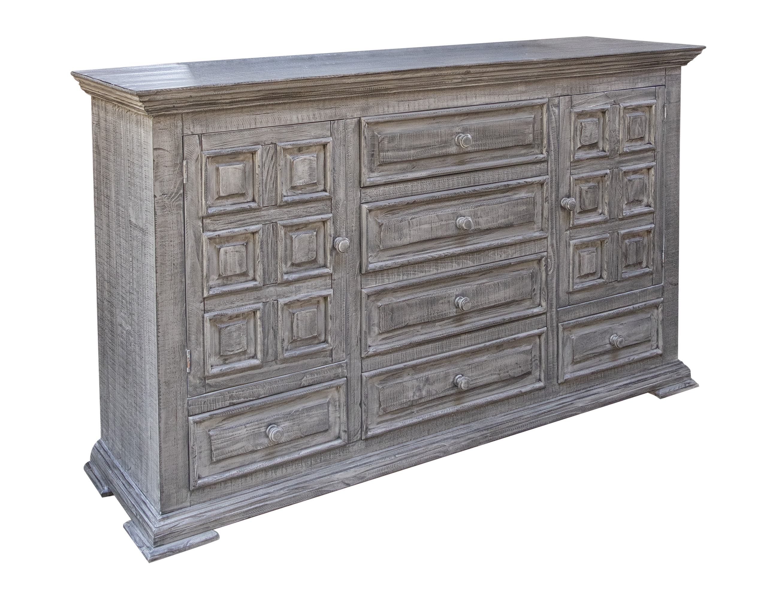 6 Drawer, 2 Doors Dresser