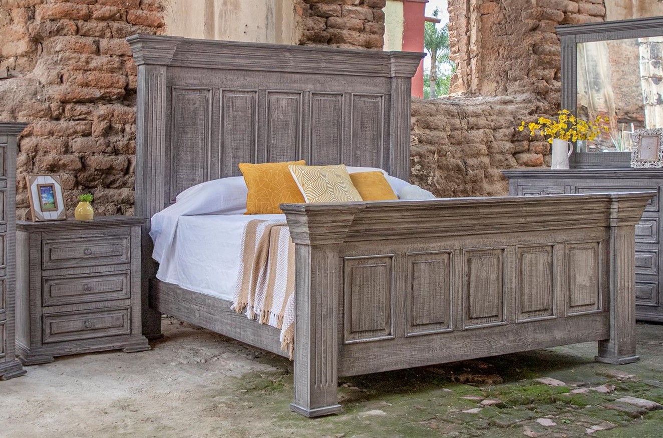 IFD Terra Gray Distressed 2pc Queen Bedroom Set