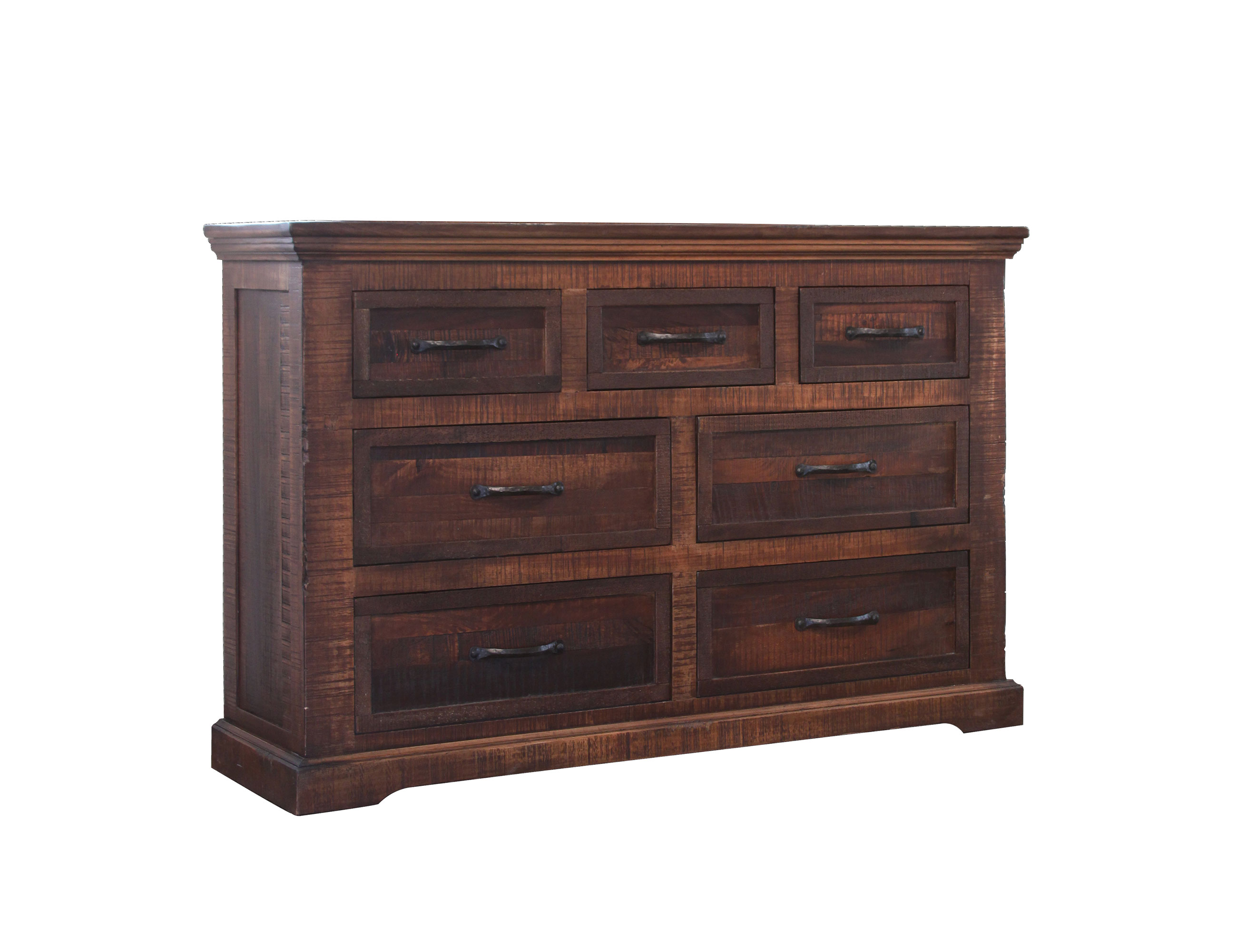 IFD Madeira Deep Brown 7 Drawers Dresser