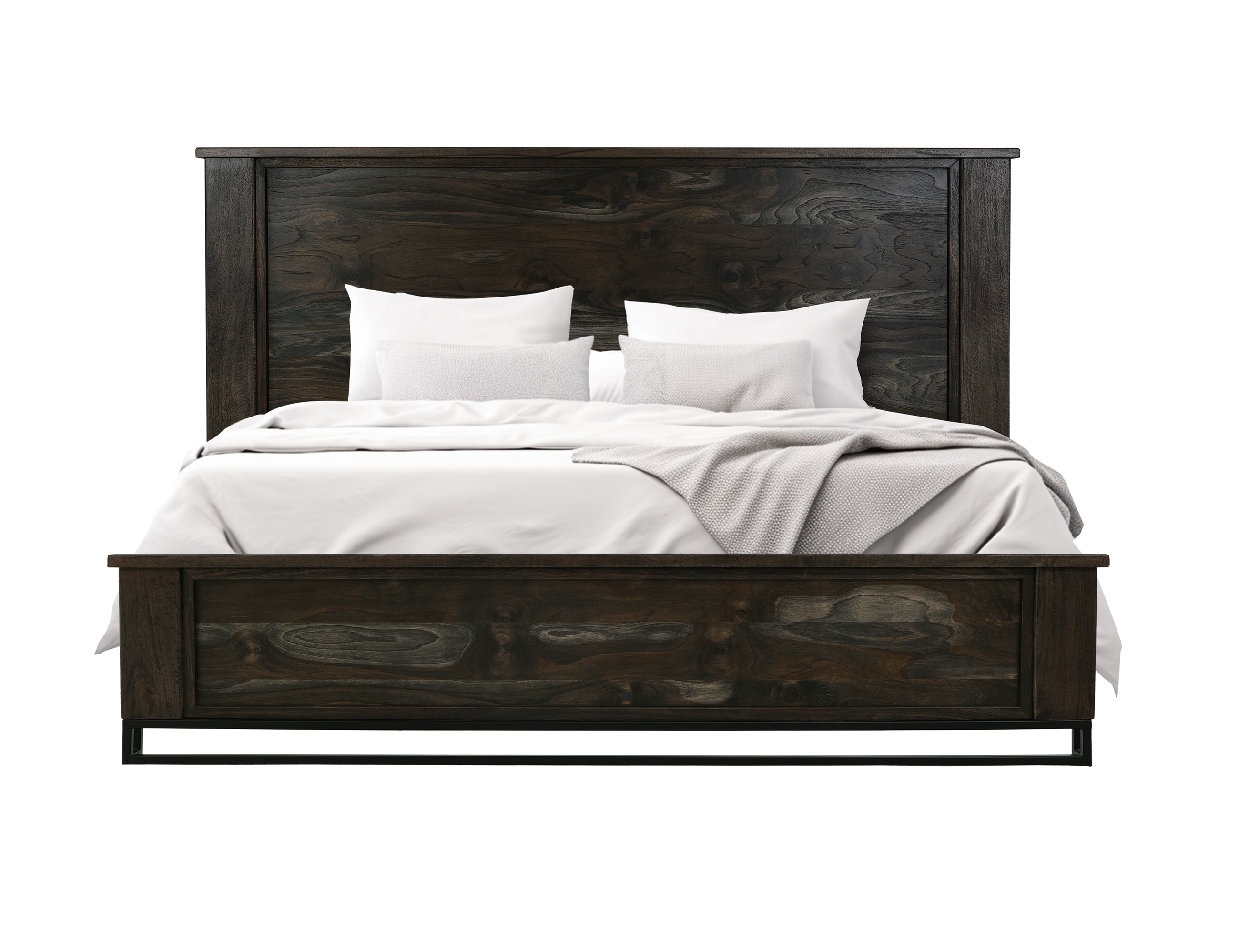 IFD Dark Teak Oil Black King Bed