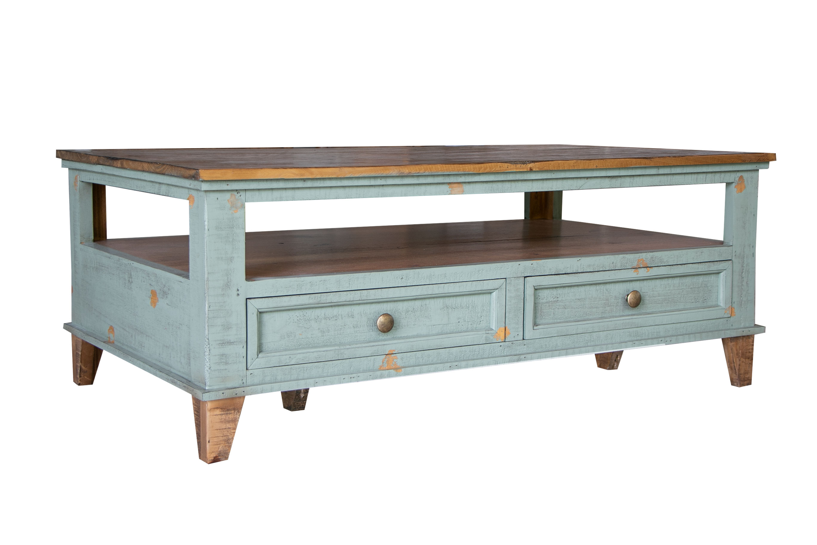IFD Toscana Sage Green 4 Drawers Cocktail Table