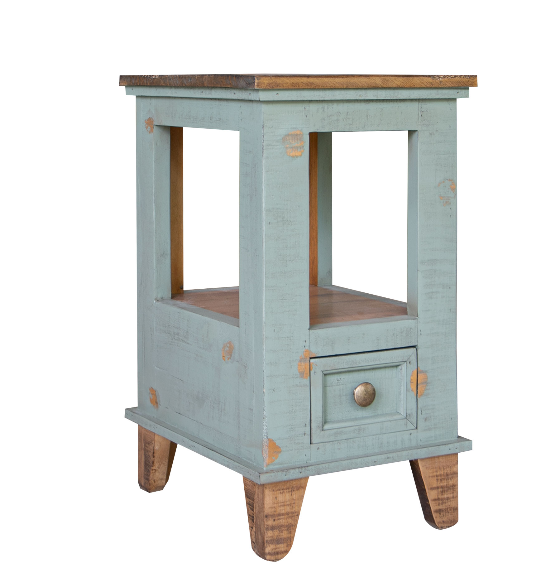 IFD Toscana Sage Green 1 Drawer Chair Side Table