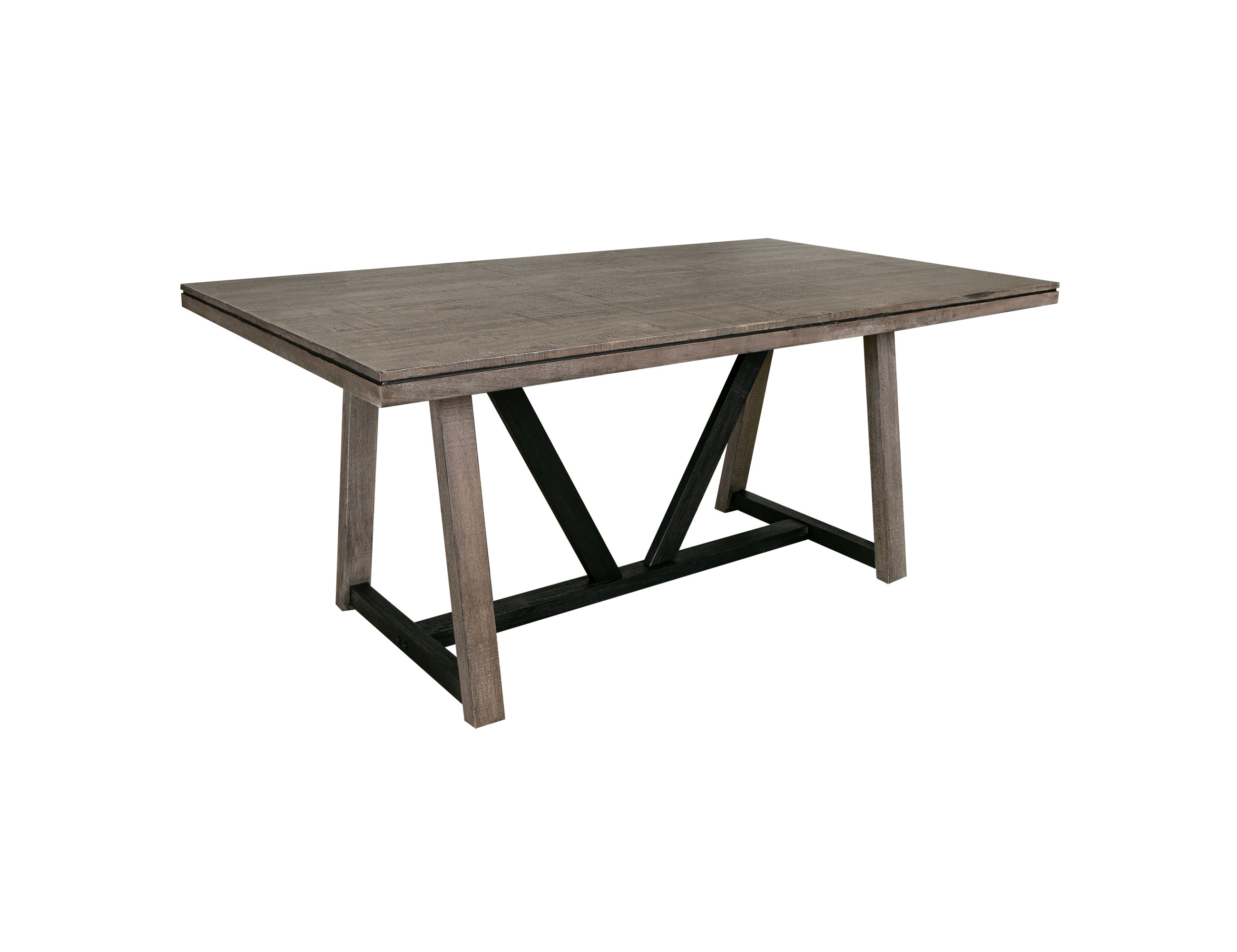 IFD Blacksmith Truffle Brown Oil Black Dining Table