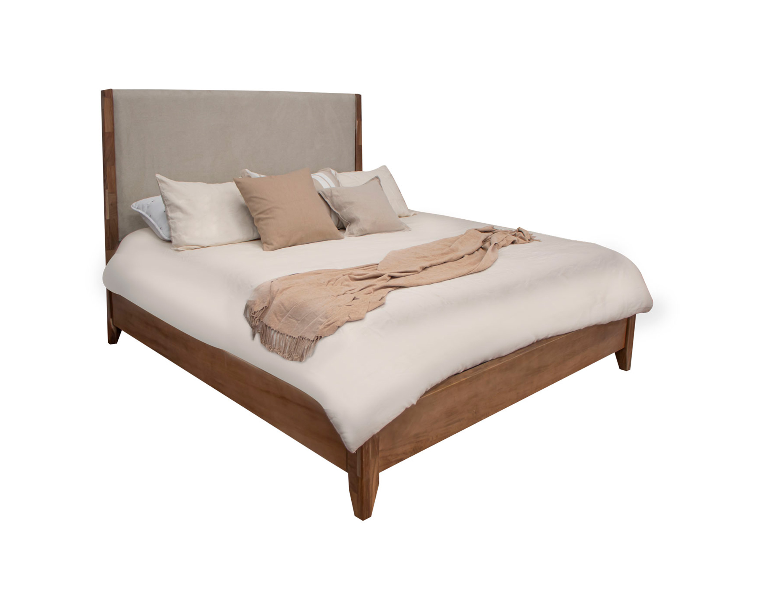 IFD Parota Nova Cappuccino Brown Upholstered Queen Bed