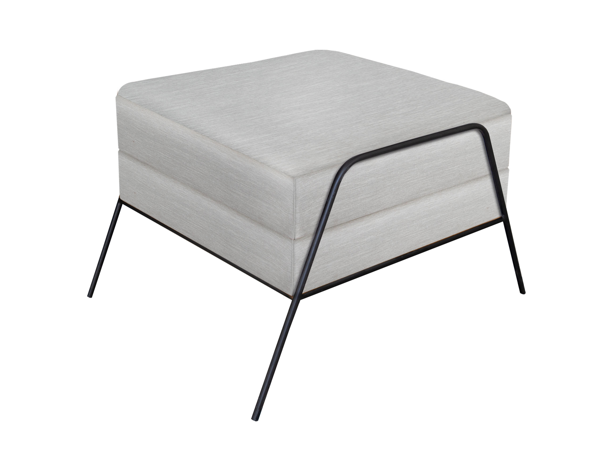 IFD Tyne Ecru Beige Footstool Ottoman