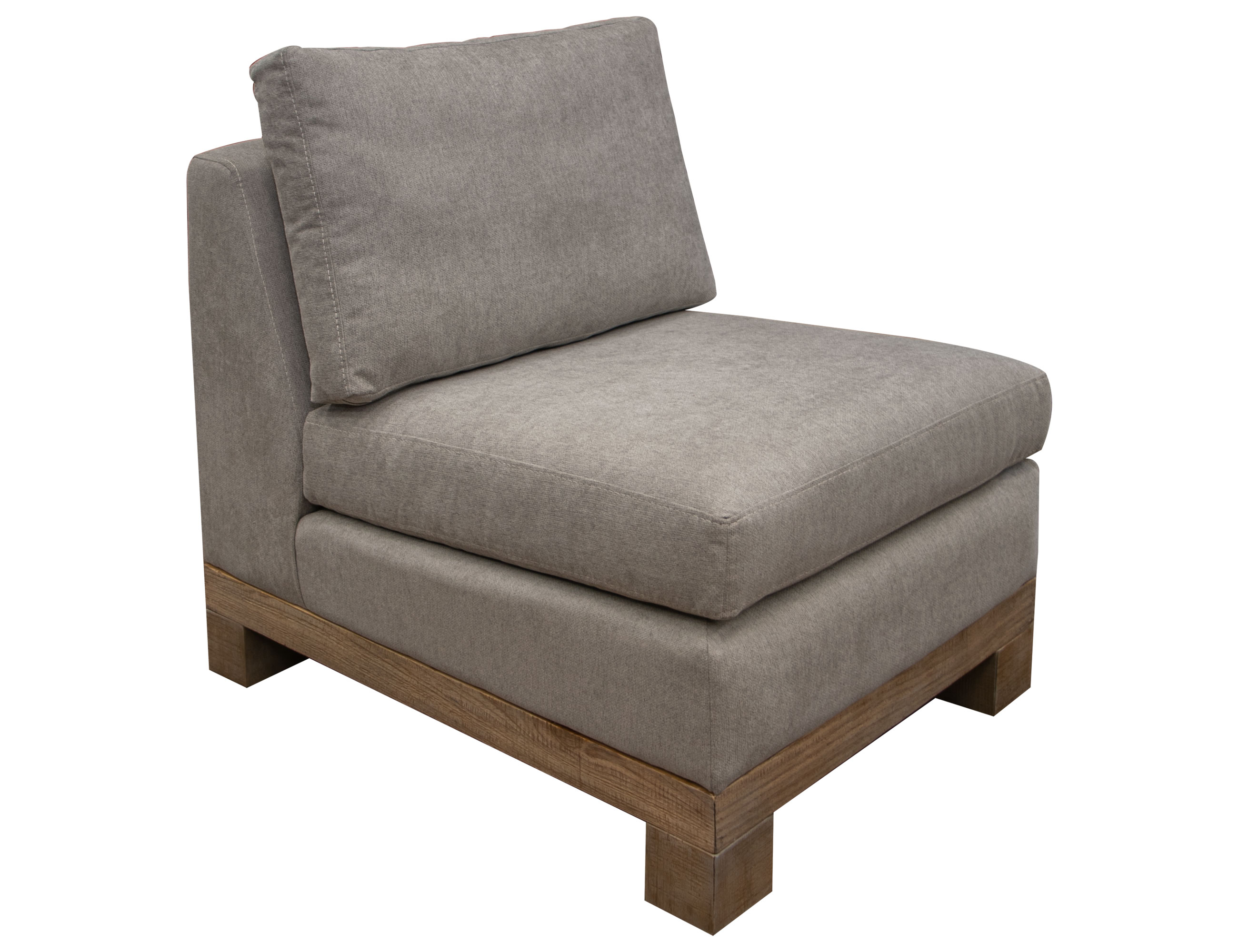 Wooden Frame & Base, Armless Chair
