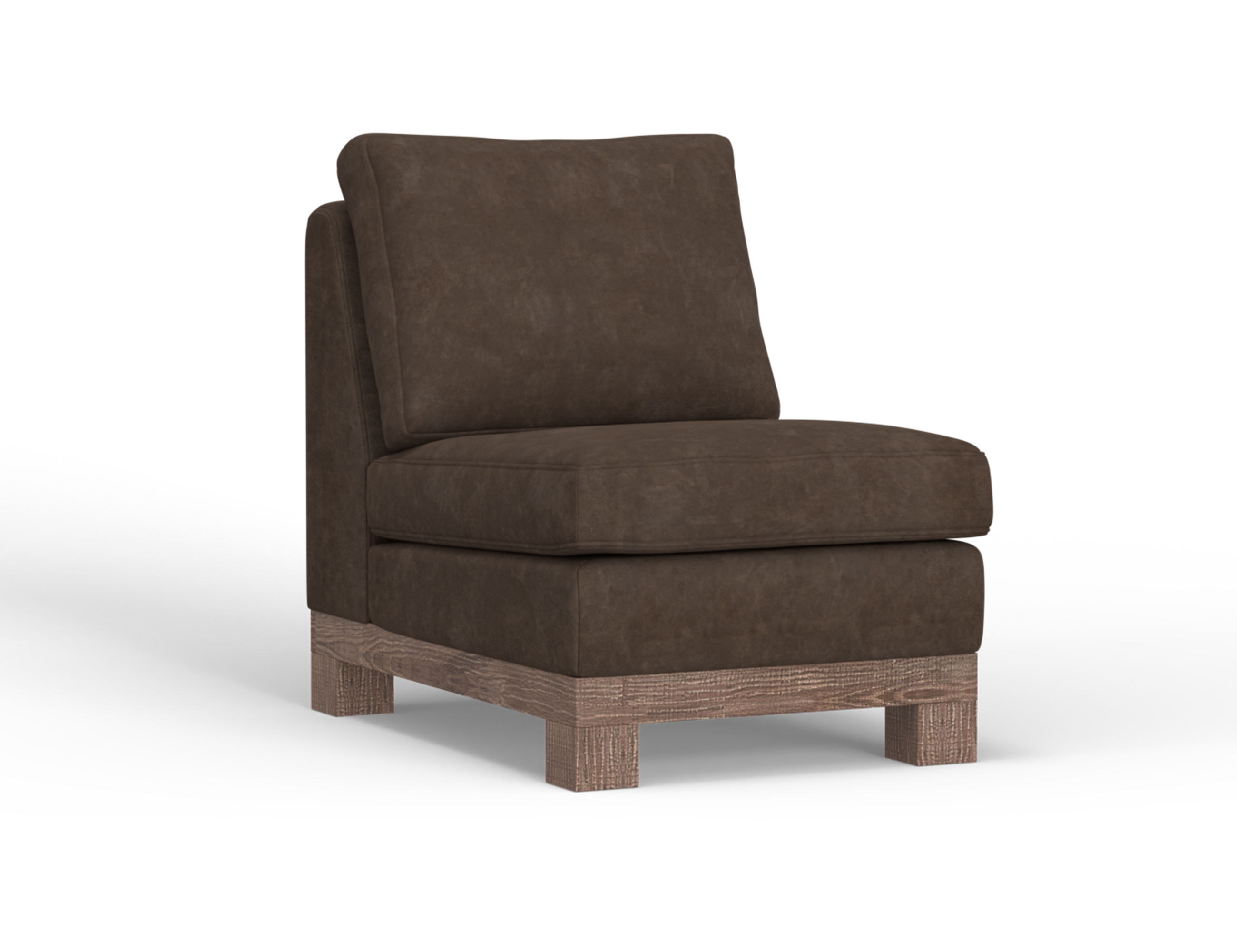 Wooden Frame & Base, Armless Chair