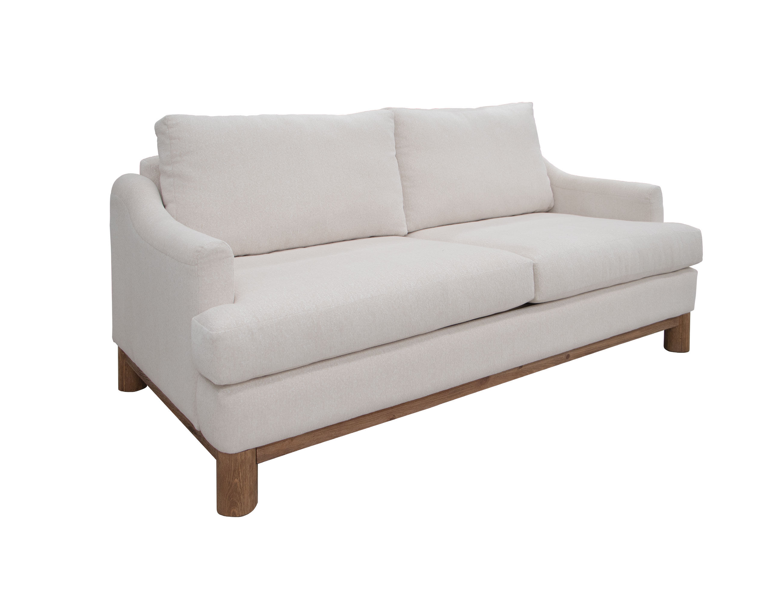 IFD Olimpia Towny Brown Wooden Frame and Base Loveseat