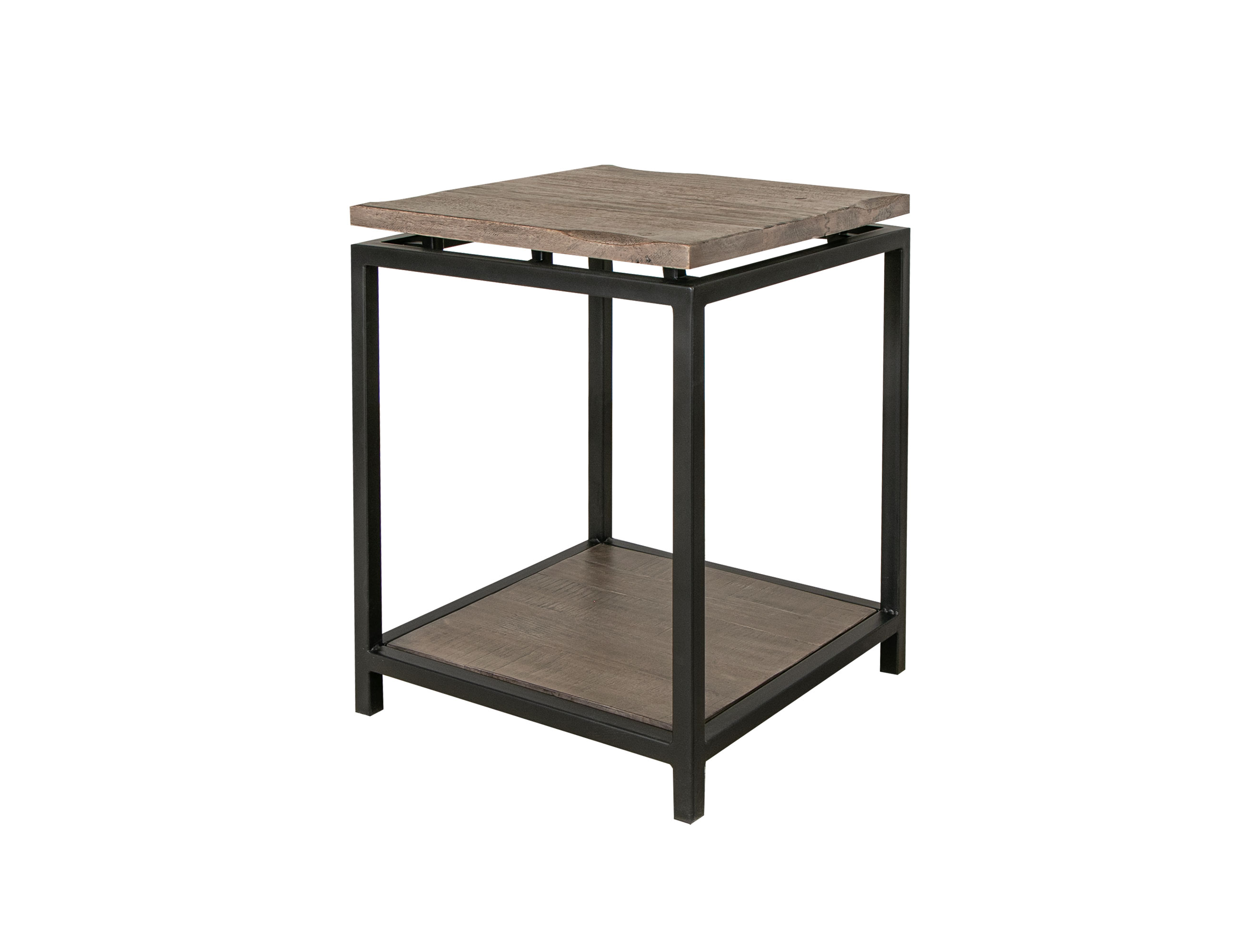 IFD Blacksmith Truffle Brown Oil Black End Table