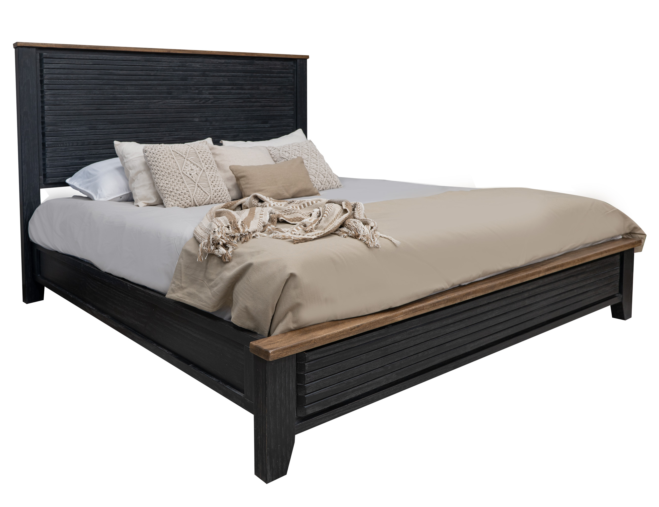 IFD Empire Satin Black Brown King Bed