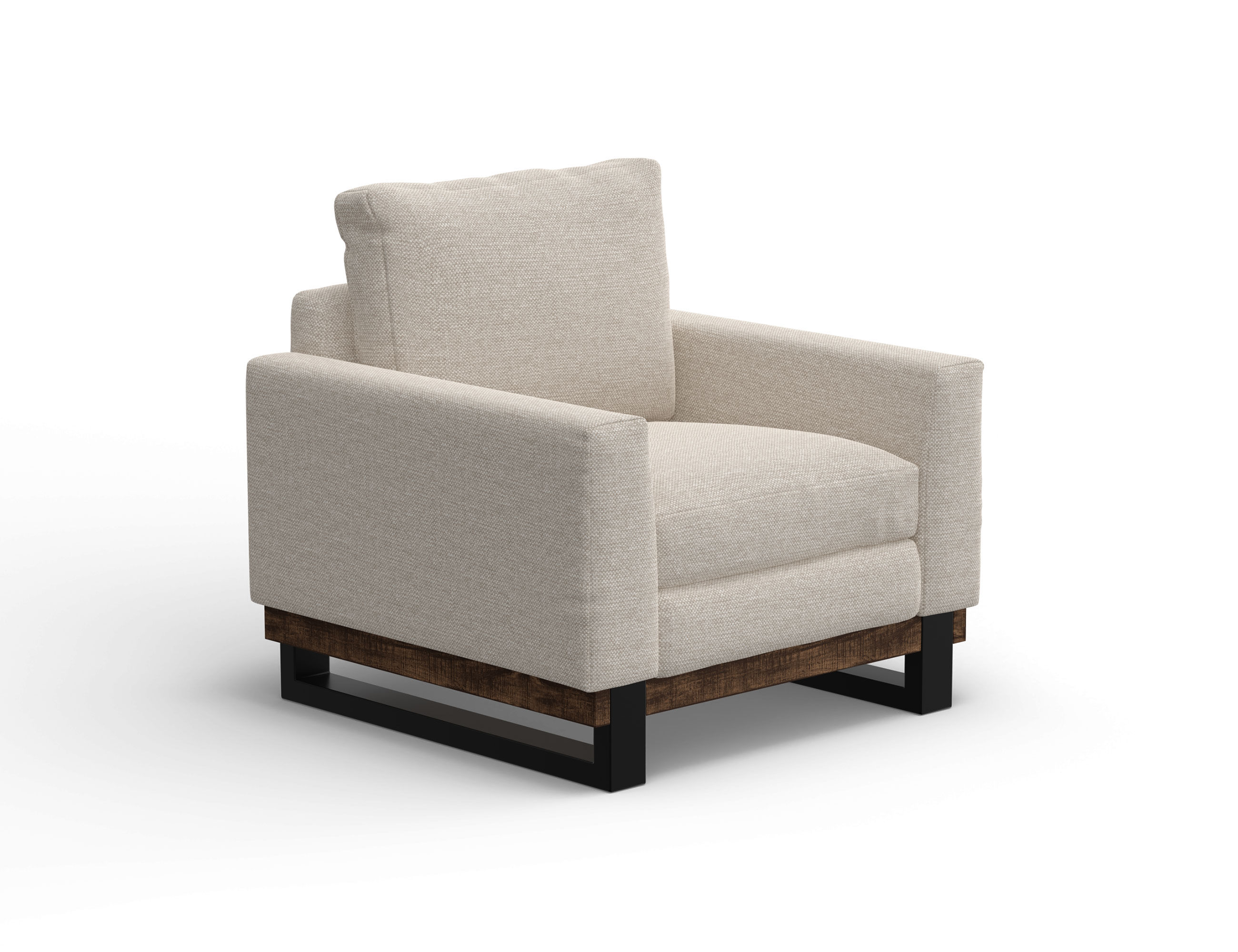 Metal & Wood Base, Armchair