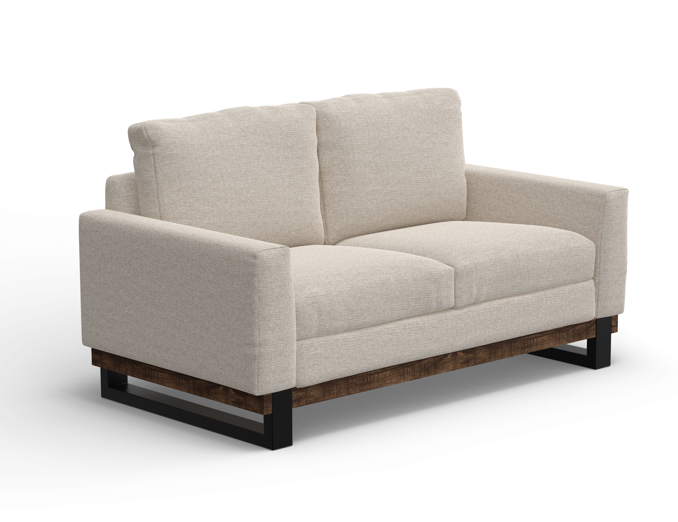 IFD Blackburn Agreeable Gray Metal and Wood Base Loveseat