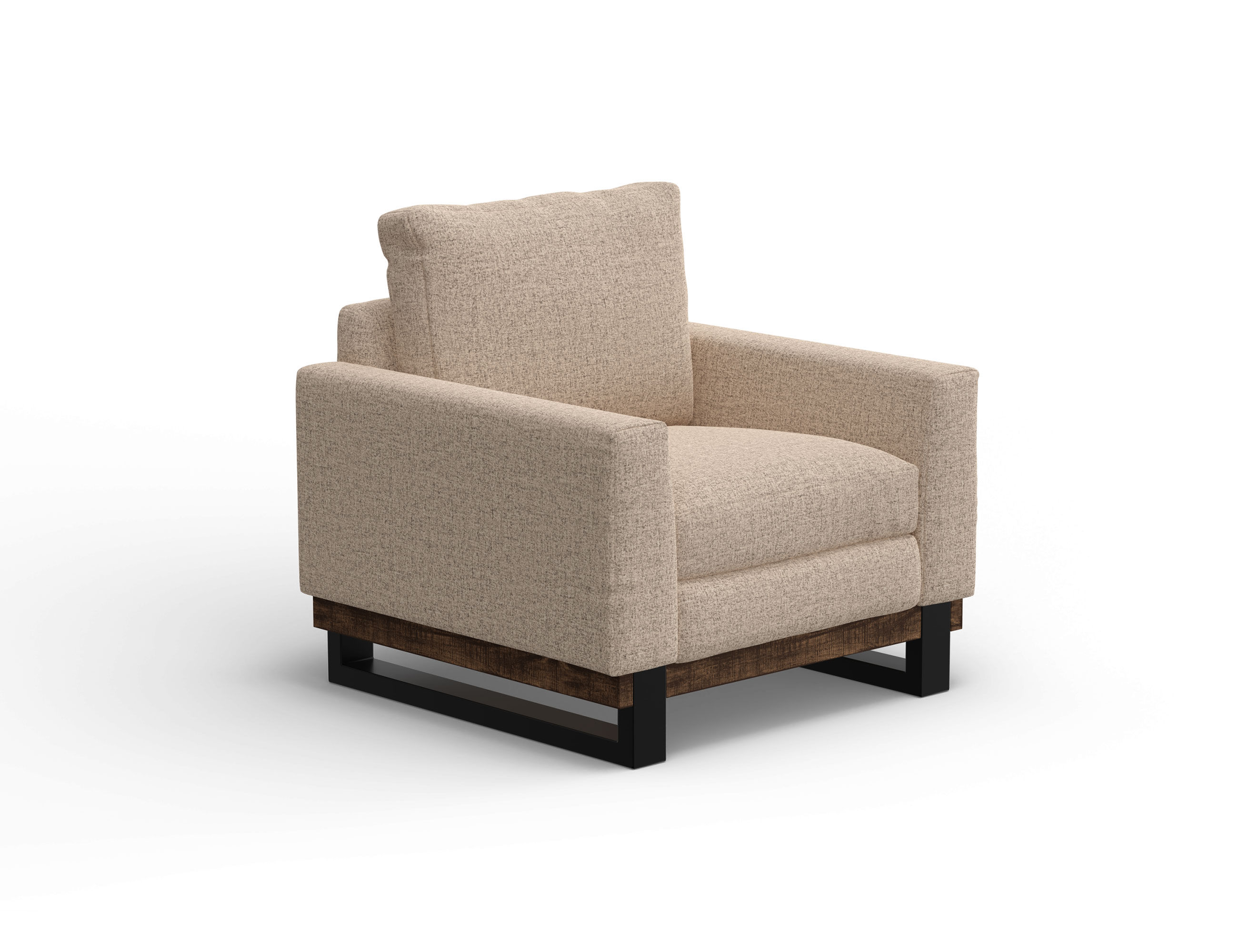 Metal & Wood Base, Armchair