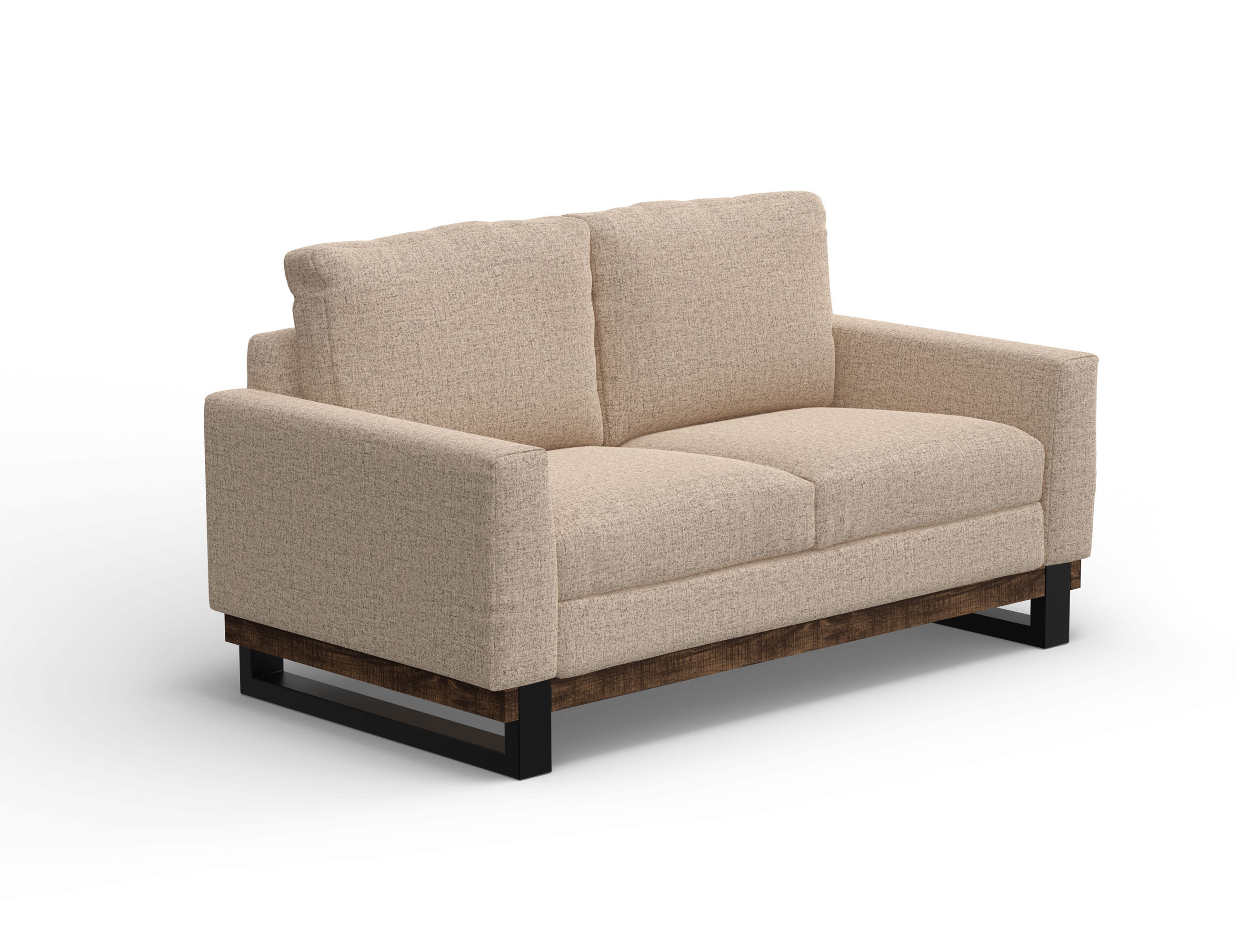 Metal & Wood Base, Loveseat