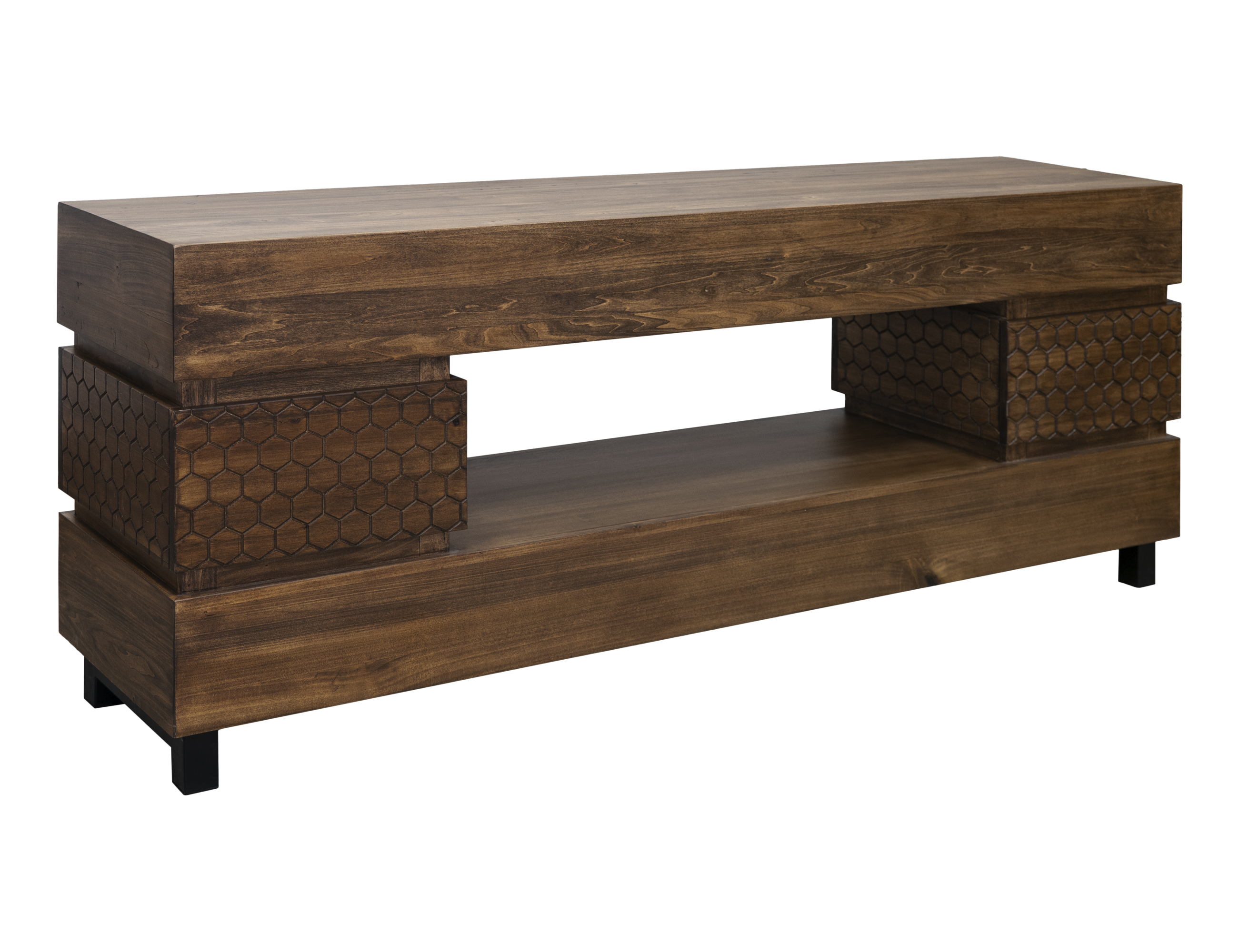 IFD Honey Barrel Brown 2 Drawers TV Stand