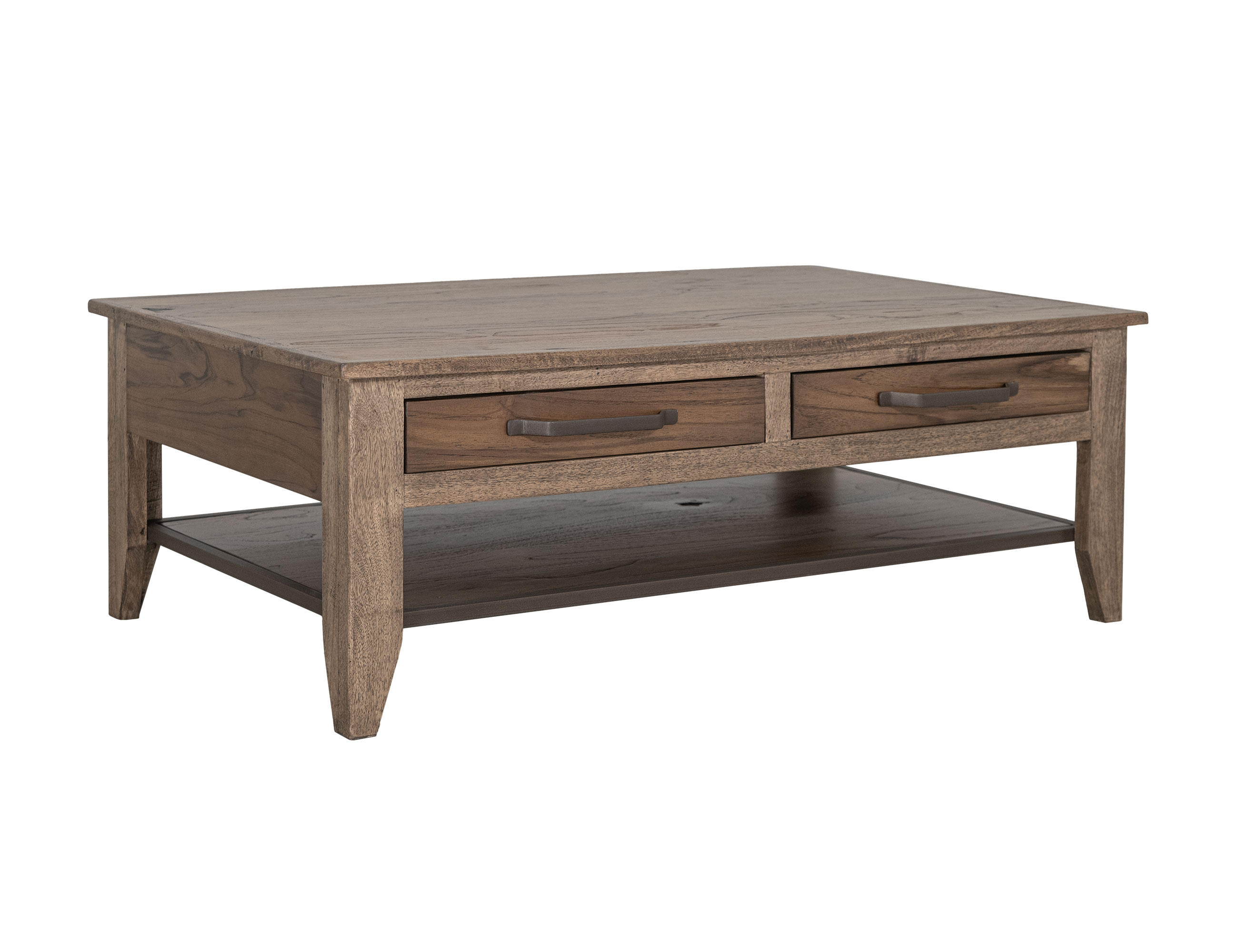 IFD Natural Teca Peanut Brown 3pc Coffee Table Set with Chair Side
